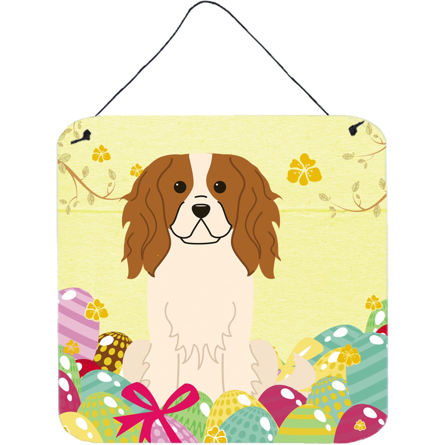 &quotCaroline's Treasures Easter Eggs Cavalier Spaniel Metal Print, 6 x 6, Multicolor"