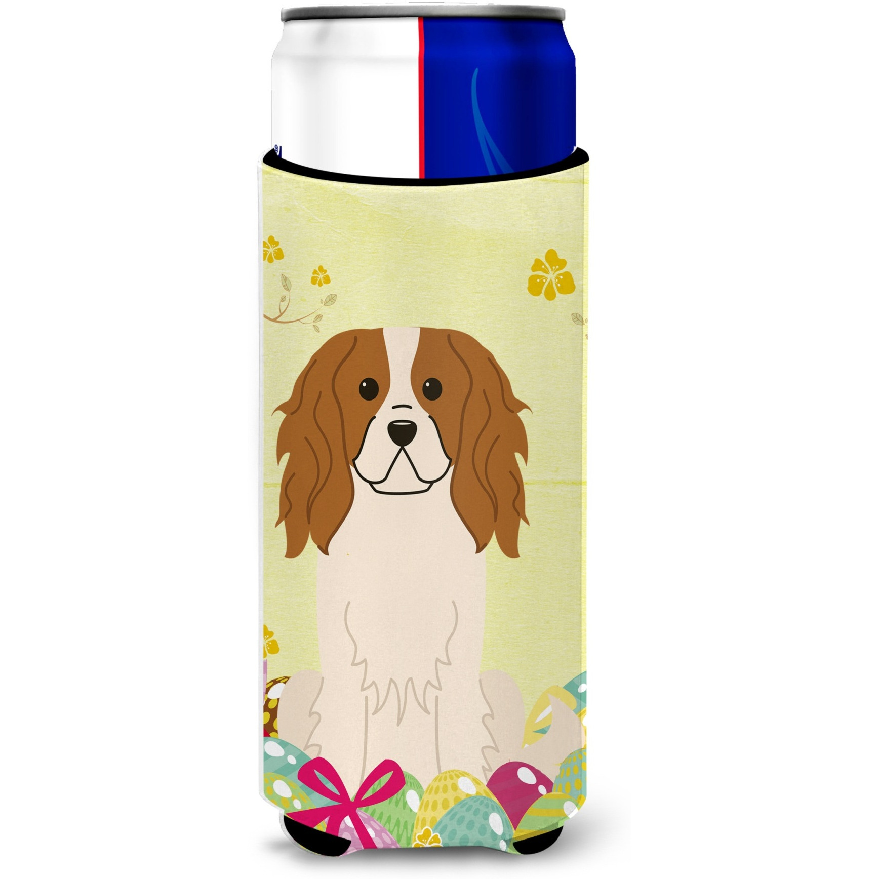 &quotCaroline's Treasures Easter Eggs Cavalier Spaniel Michelob Ultra Hugger For Slim Cans, Slim Can, Multicolor"