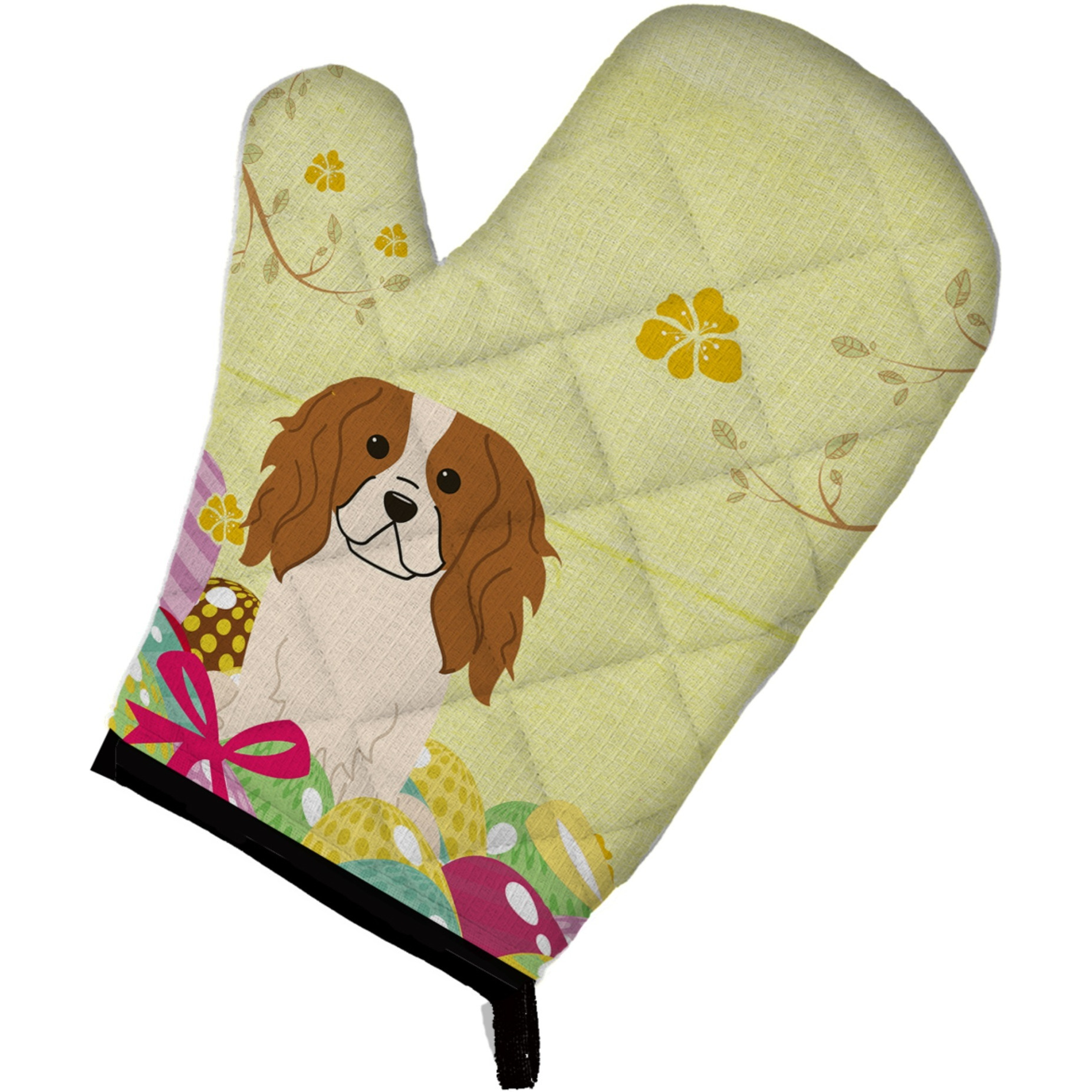 &quotCaroline's Treasures Easter Eggs Cavalier Spaniel Oven Mitt, Multicolor, 12"" x 8.5"""