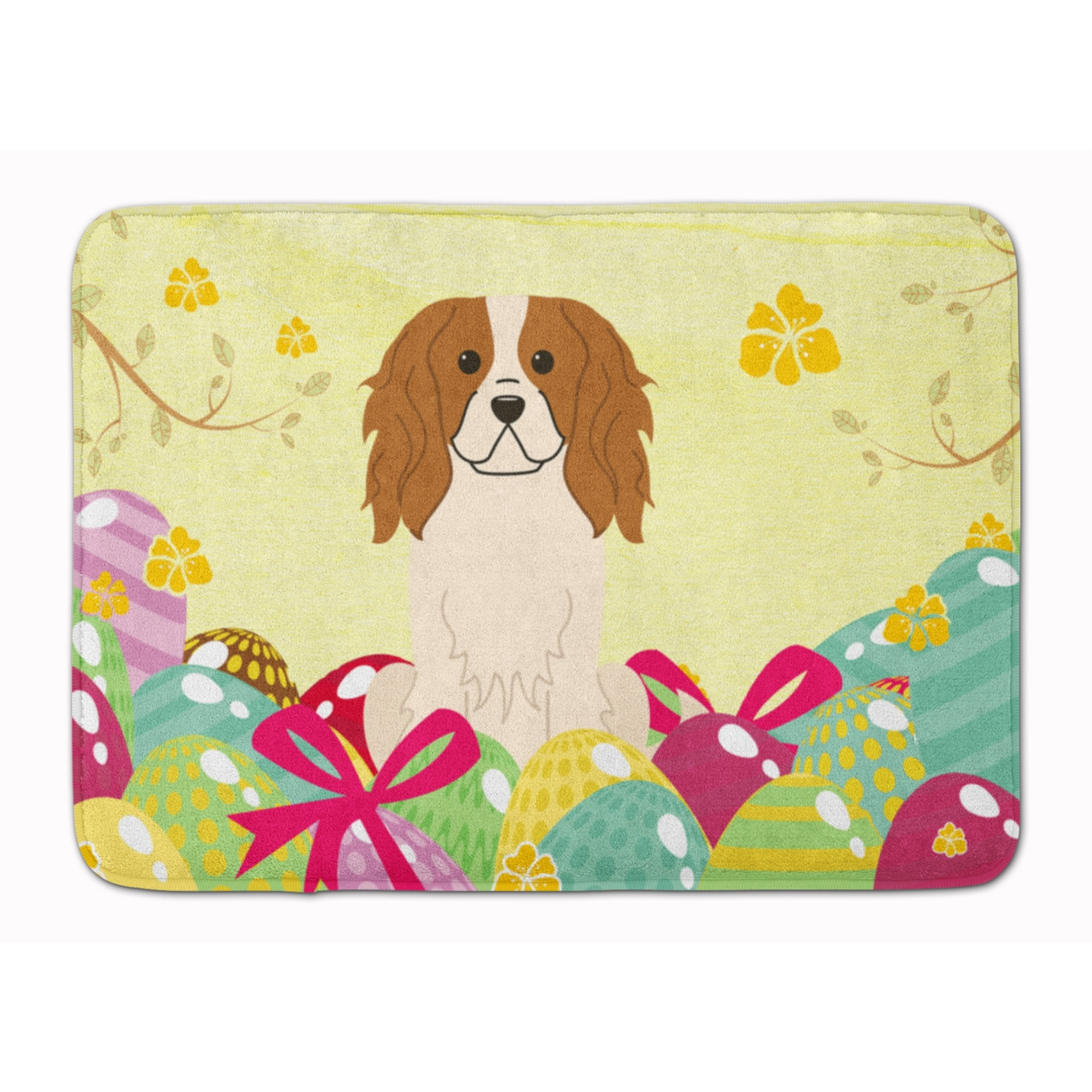 &quotCaroline's Treasures Easter Eggs Cavalier Spaniel Machine Washable Memory Foam Mat doormats, Multicolor"