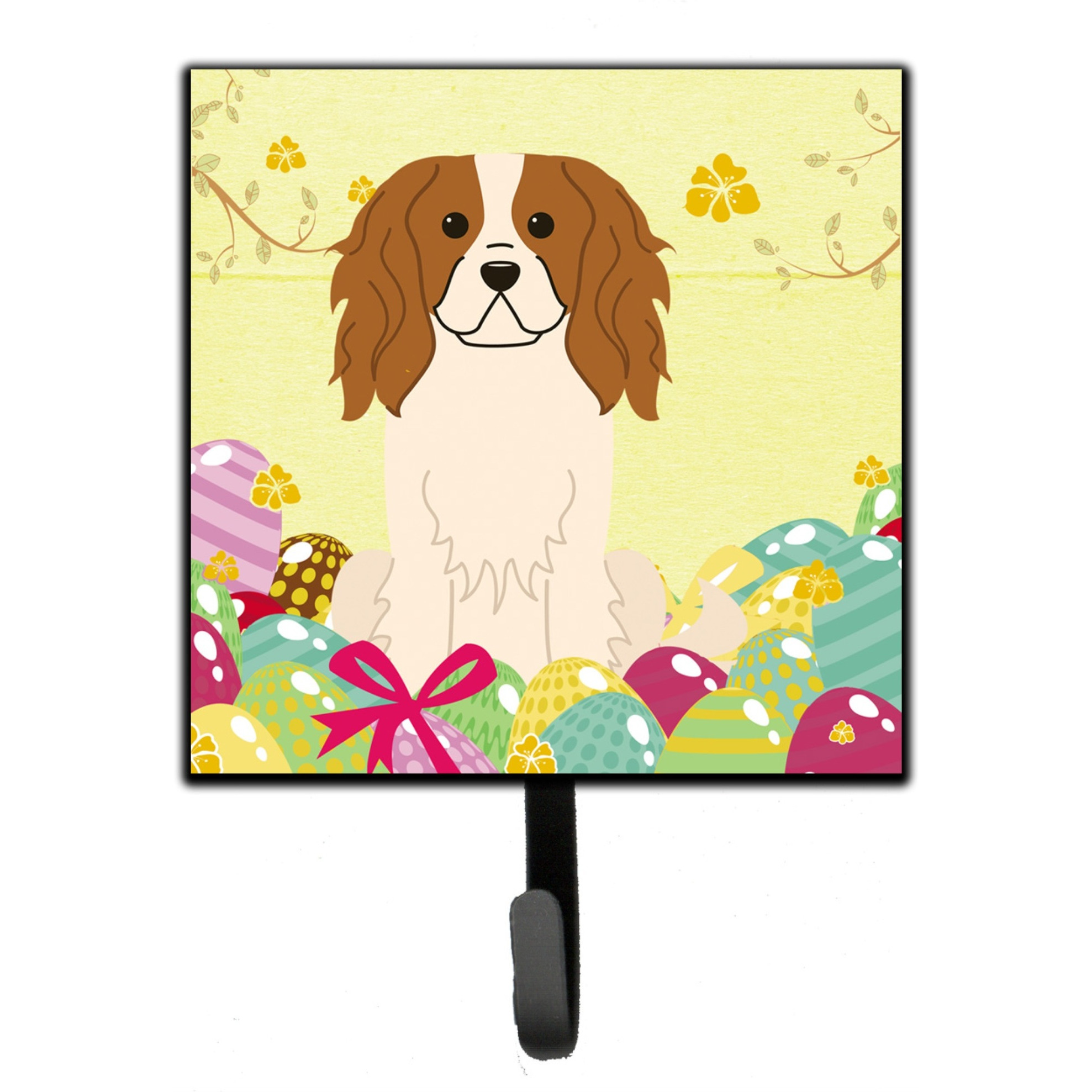 &quotCaroline's Treasures Easter Eggs Cavalier Spaniel Wall Hook, Small, Multicolor"