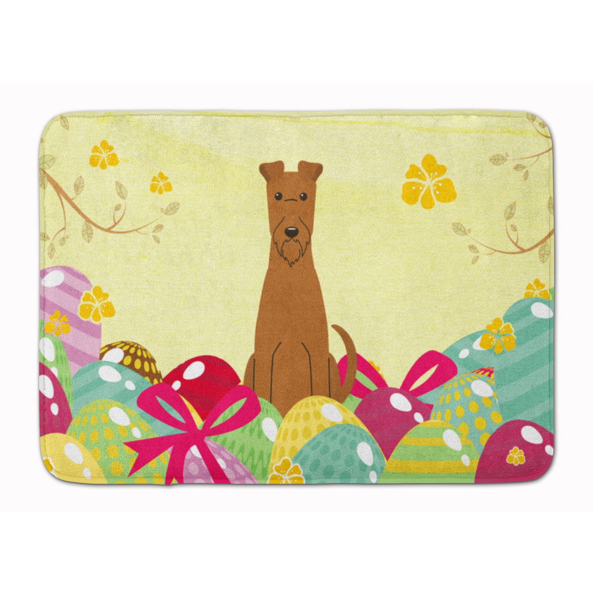 &quotCaroline's Treasures Easter Eggs Irish Terrier Machine Washable Memory Foam Mat doormats, Multicolor"