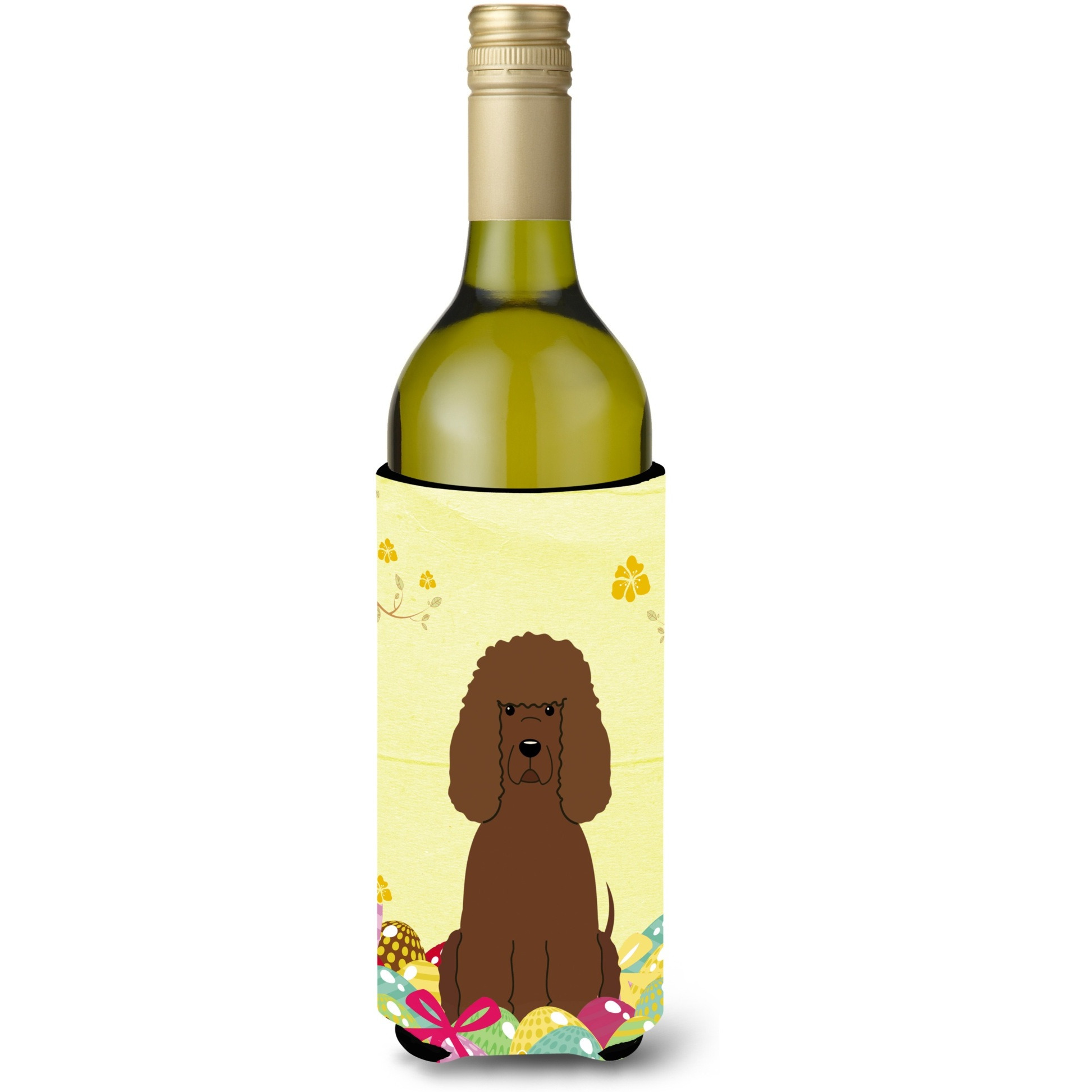 &quotCaroline's Treasures BB6063LITERK Easter Eggs Irish Water Spaniel Wine Bottle Beverage Insulator Hugger, 750ml, Multicolor"