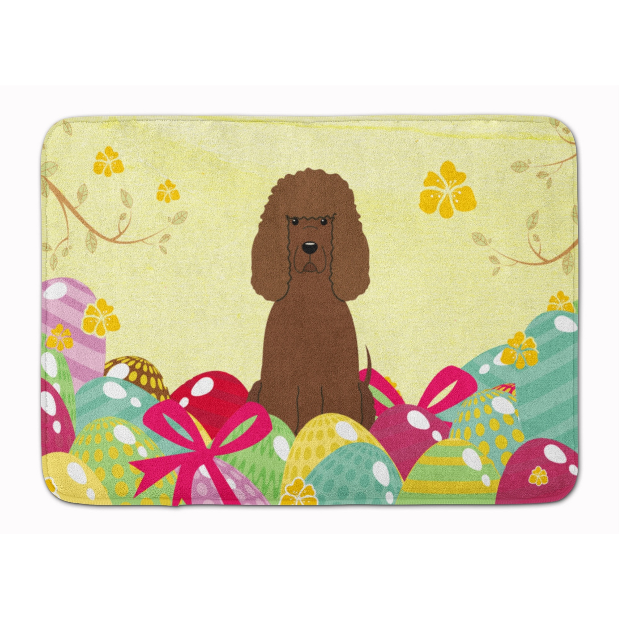 &quotCaroline's Treasures Easter Eggs Irish Water Spaniel Machine Washable Memory Foam Mat doormats, Multicolor"