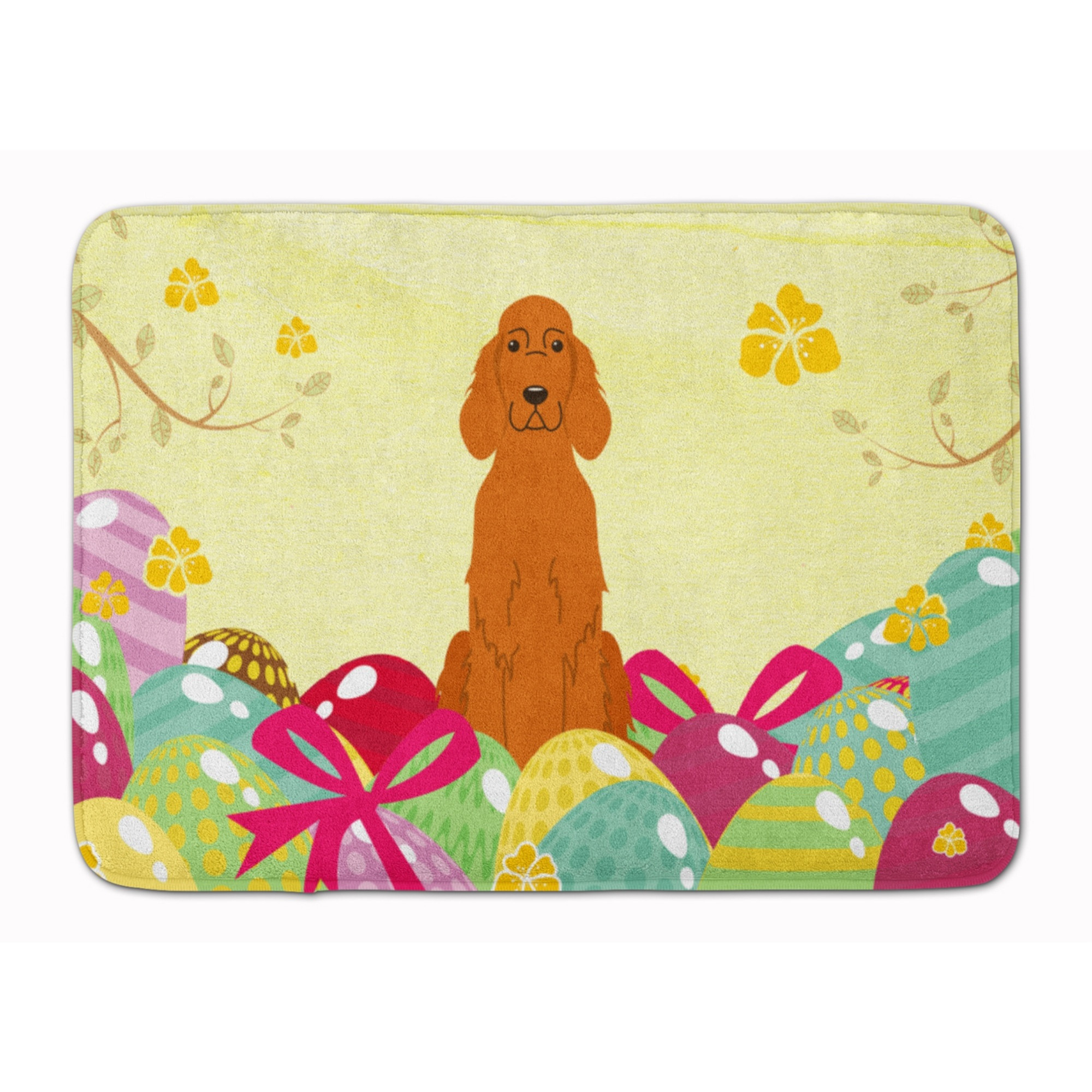 &quotCaroline's Treasures Easter Eggs Irish Setter Machine Washable Memory Foam Mat doormats, Multicolor"