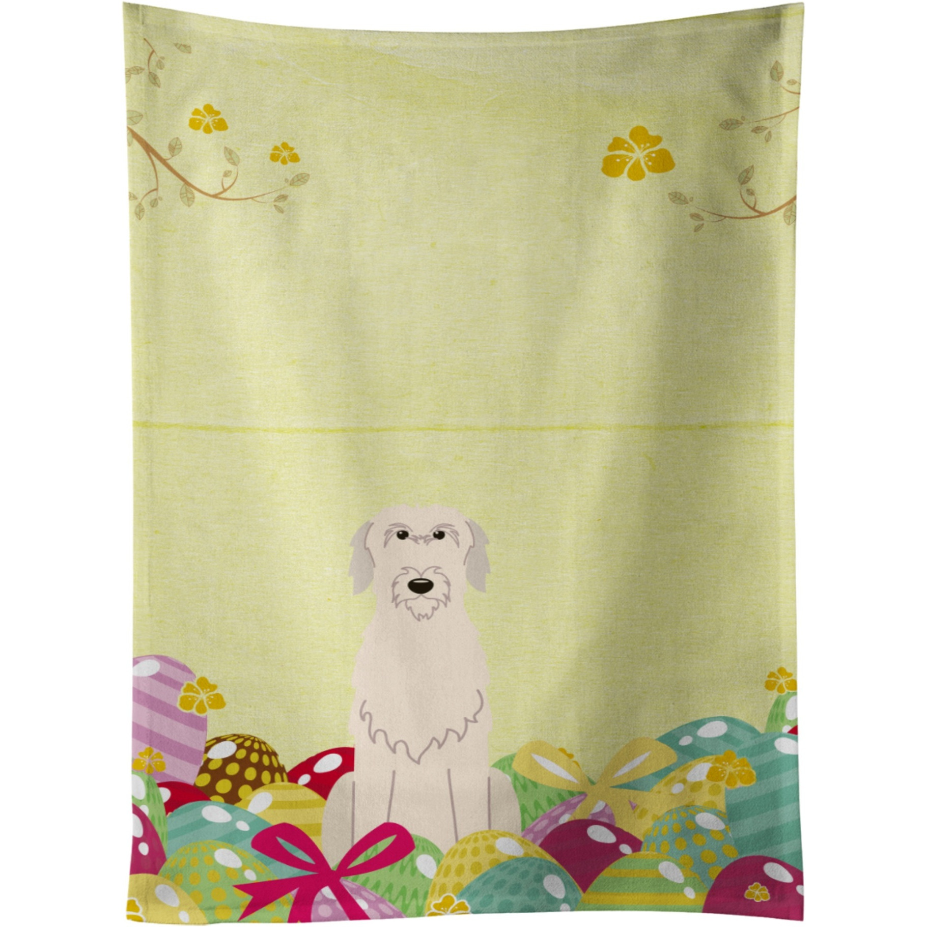 &quotCaroline's Treasures Easter Eggs Irish Wolfhound Kitchen Towel, Multicolor, 25"" x 15"""