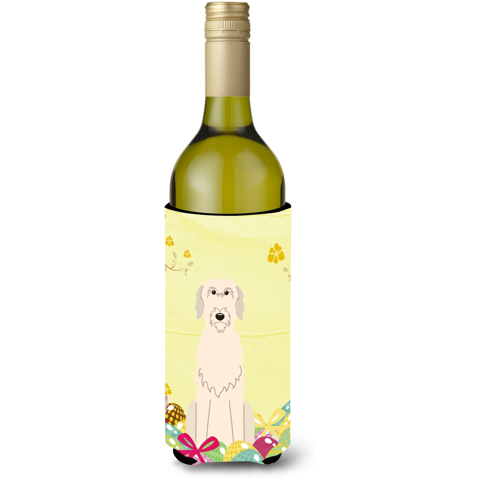 &quotCaroline's Treasures BB6065LITERK Easter Eggs Irish Wolfhound Wine Bottle Beverage Insulator Hugger, 750ml, Multicolor"