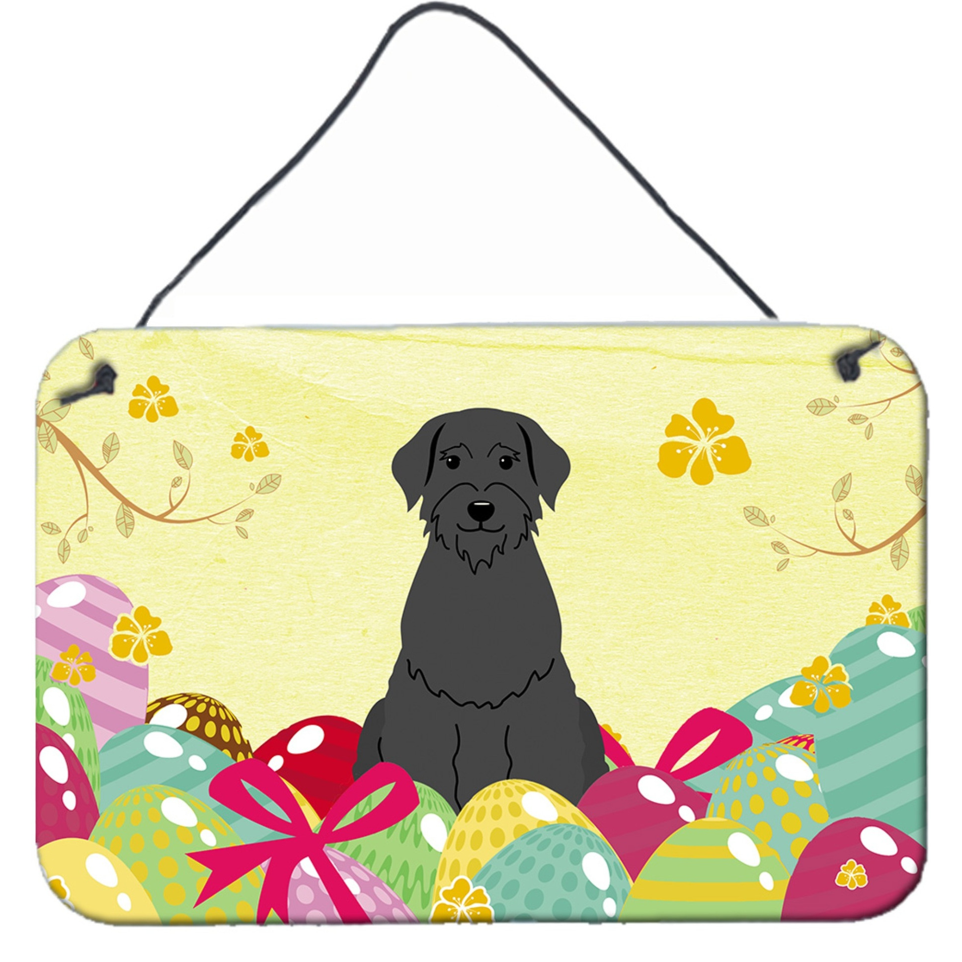&quotCaroline's Treasures Easter Eggs Giant Schnauzer Metal Print, 8"" H x 12"" W"