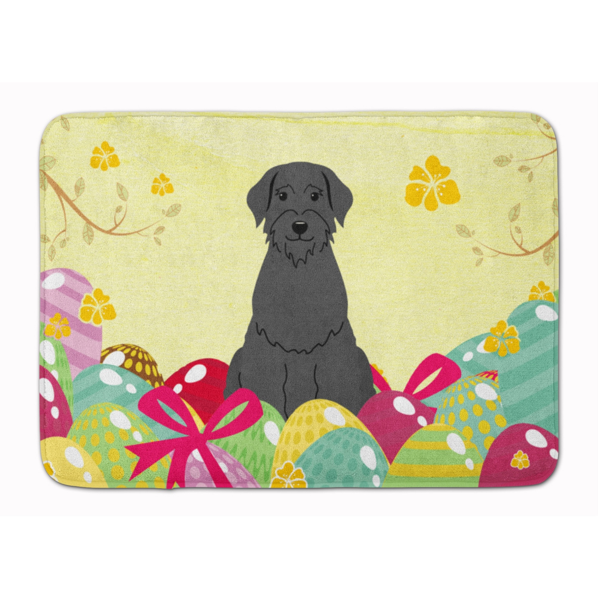 &quotCaroline's Treasures Easter Eggs Giant Schnauzer Machine Washable Memory Foam Mat doormats, Multicolor"