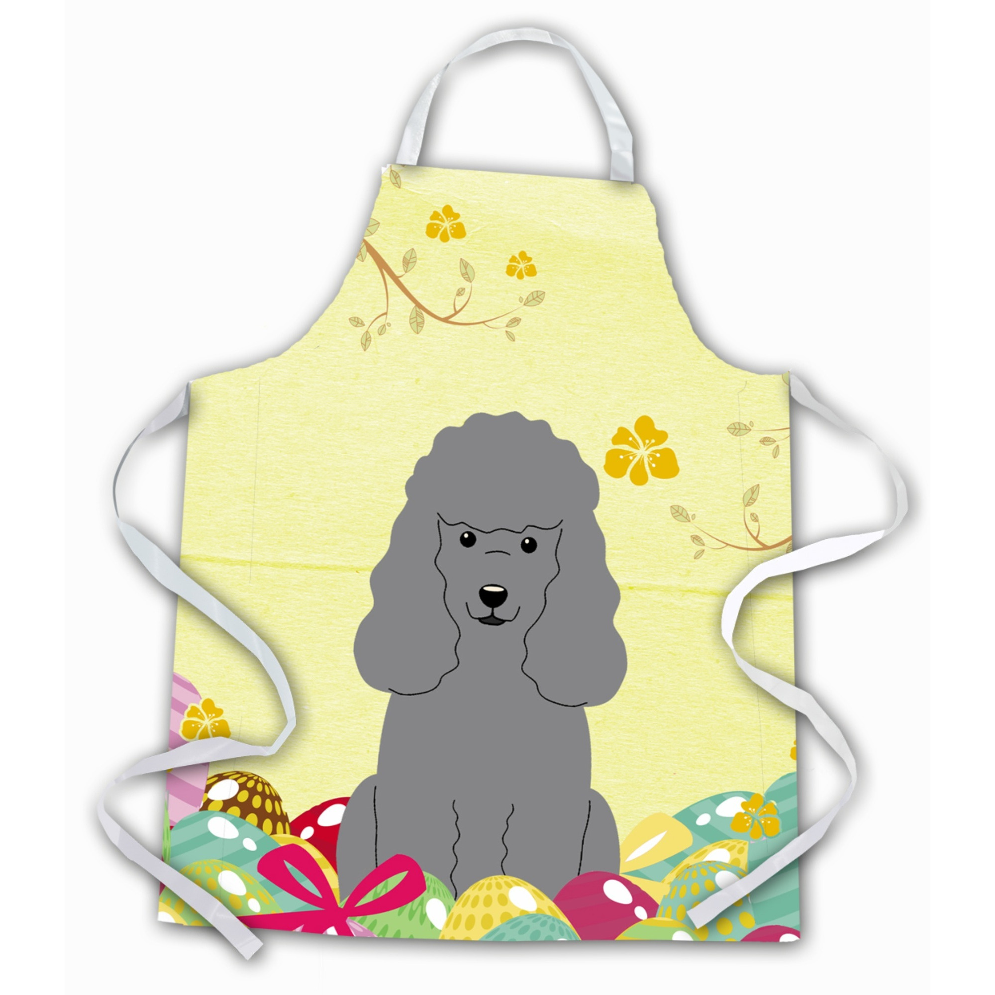 &quotCaroline's Treasures Easter Eggs Poodle Silver Apron, Large, Multicolor"