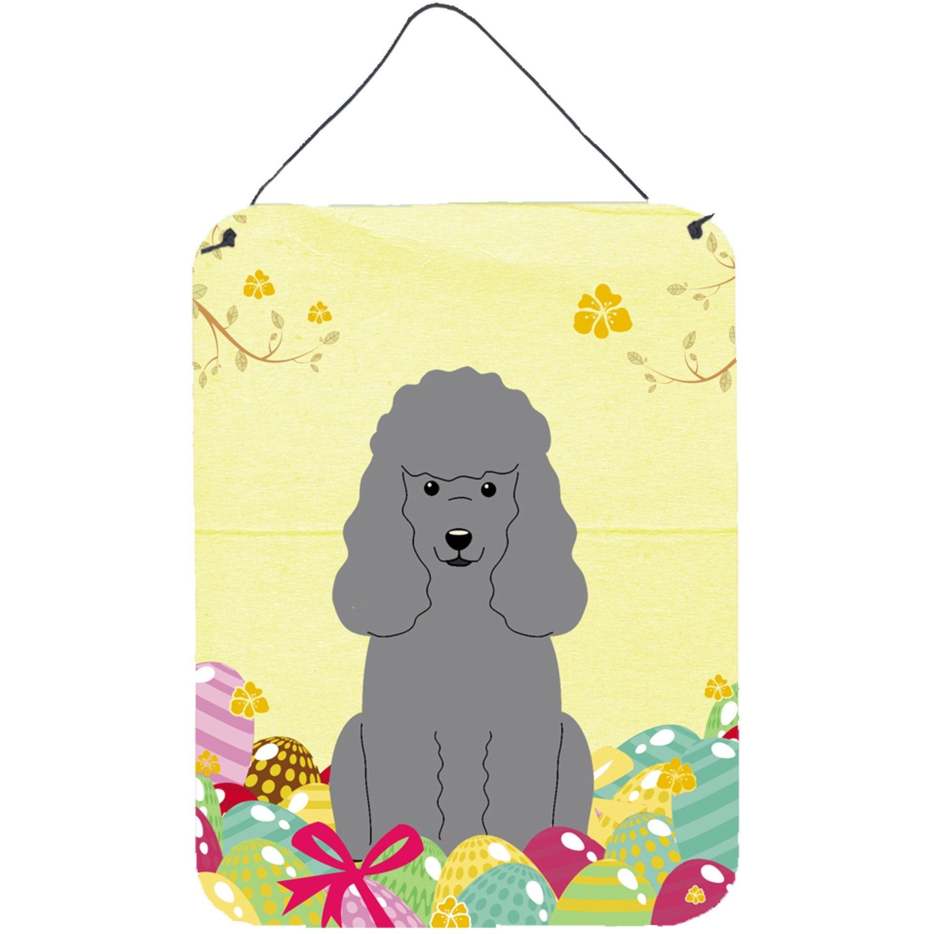 &quotCaroline's Treasures Easter Eggs Poodle Silver Metal Print, 16 x 12, Multicolor"