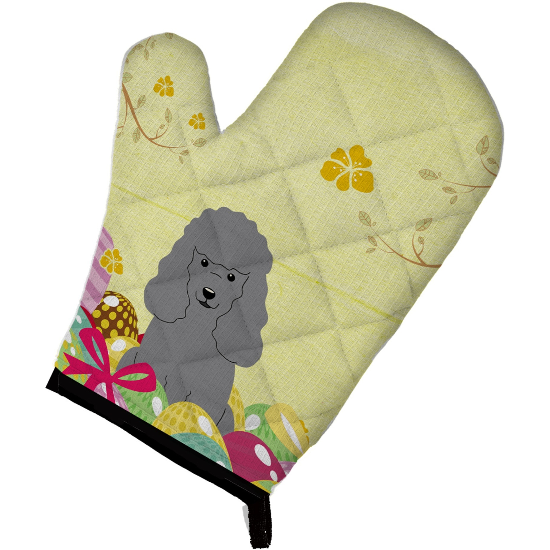 &quotCaroline's Treasures Easter Eggs Poodle Silver Oven Mitt, Multicolor, 12"" x 8.5"""