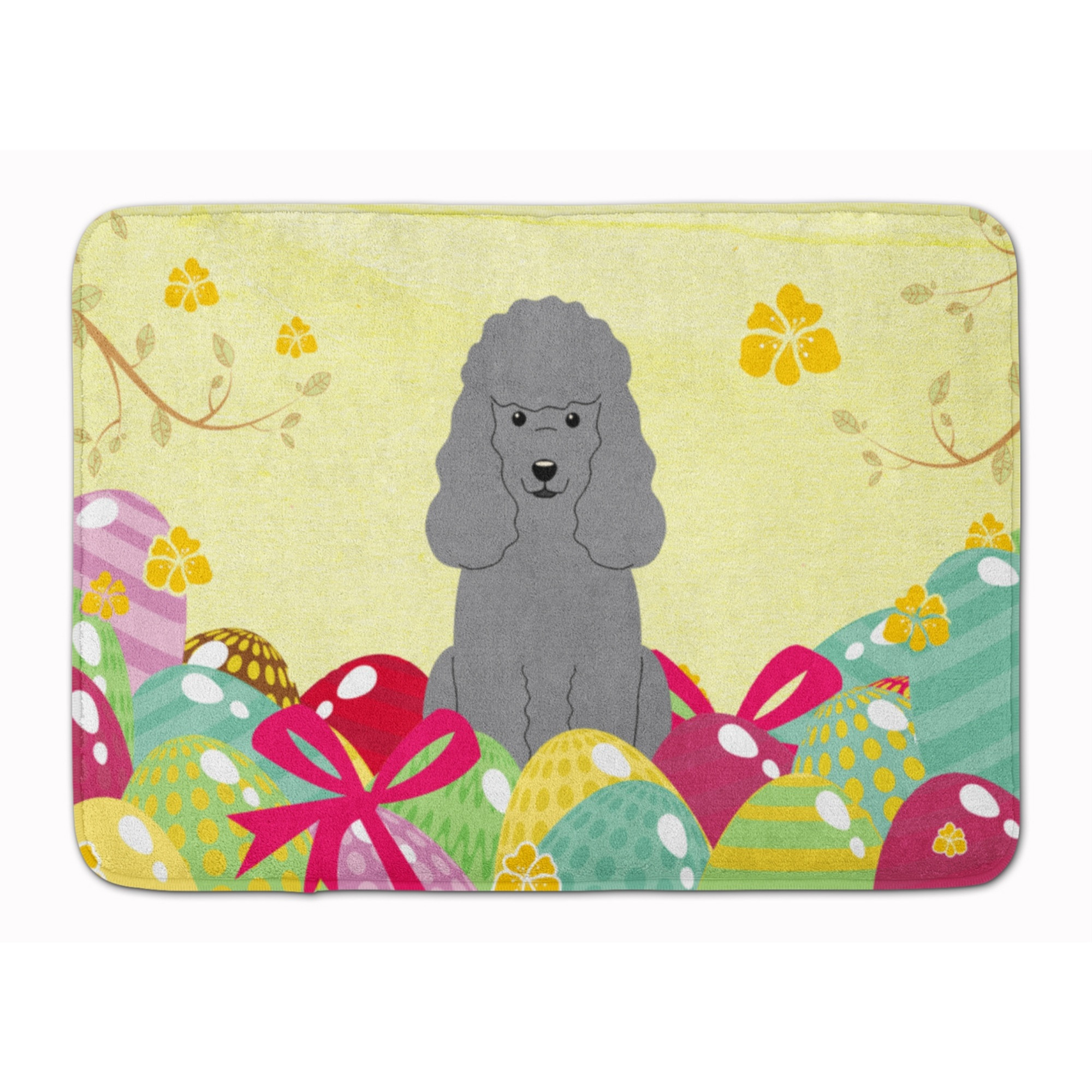 &quotCaroline's Treasures Easter Eggs Poodle Silver Machine Washable Memory Foam Mat doormats, Multicolor"