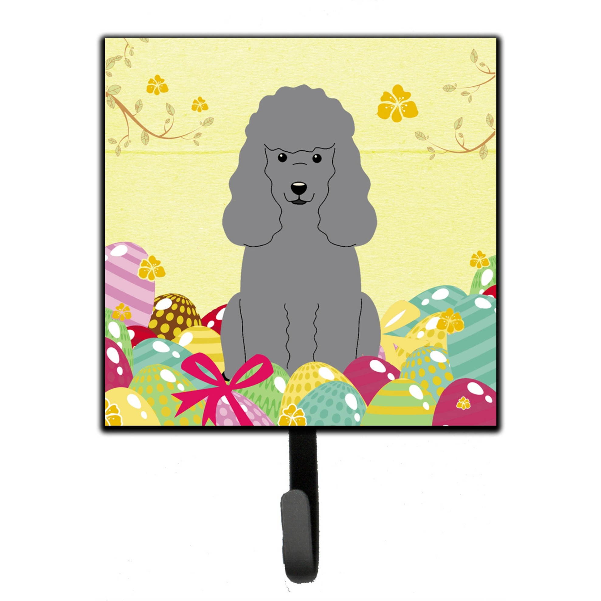 &quotCaroline's Treasures Easter Eggs Poodle Silver Wall Hook, Small, Multicolor"