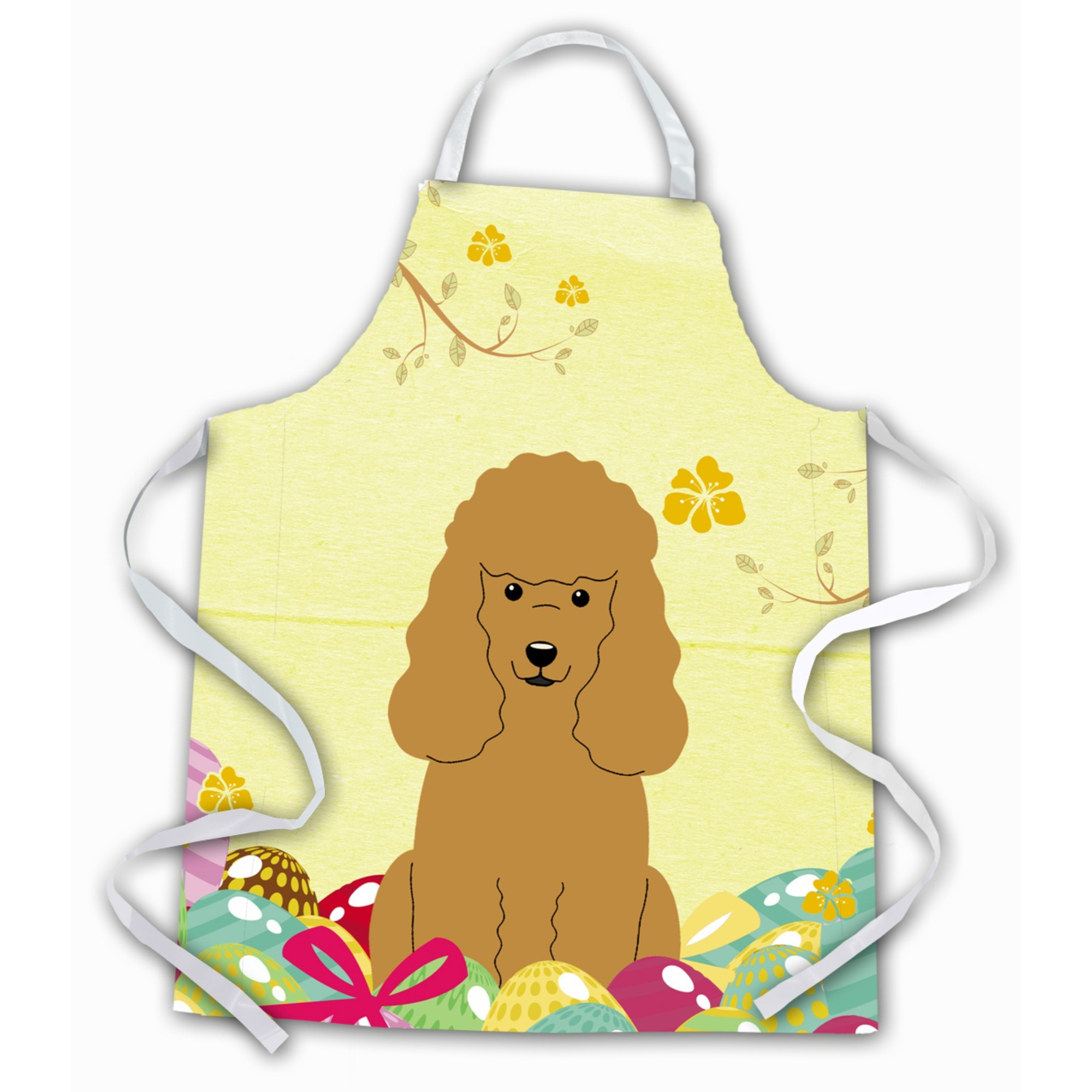 &quotCaroline's Treasures Easter Eggs Poodle Tan Apron, Large, Multicolor"