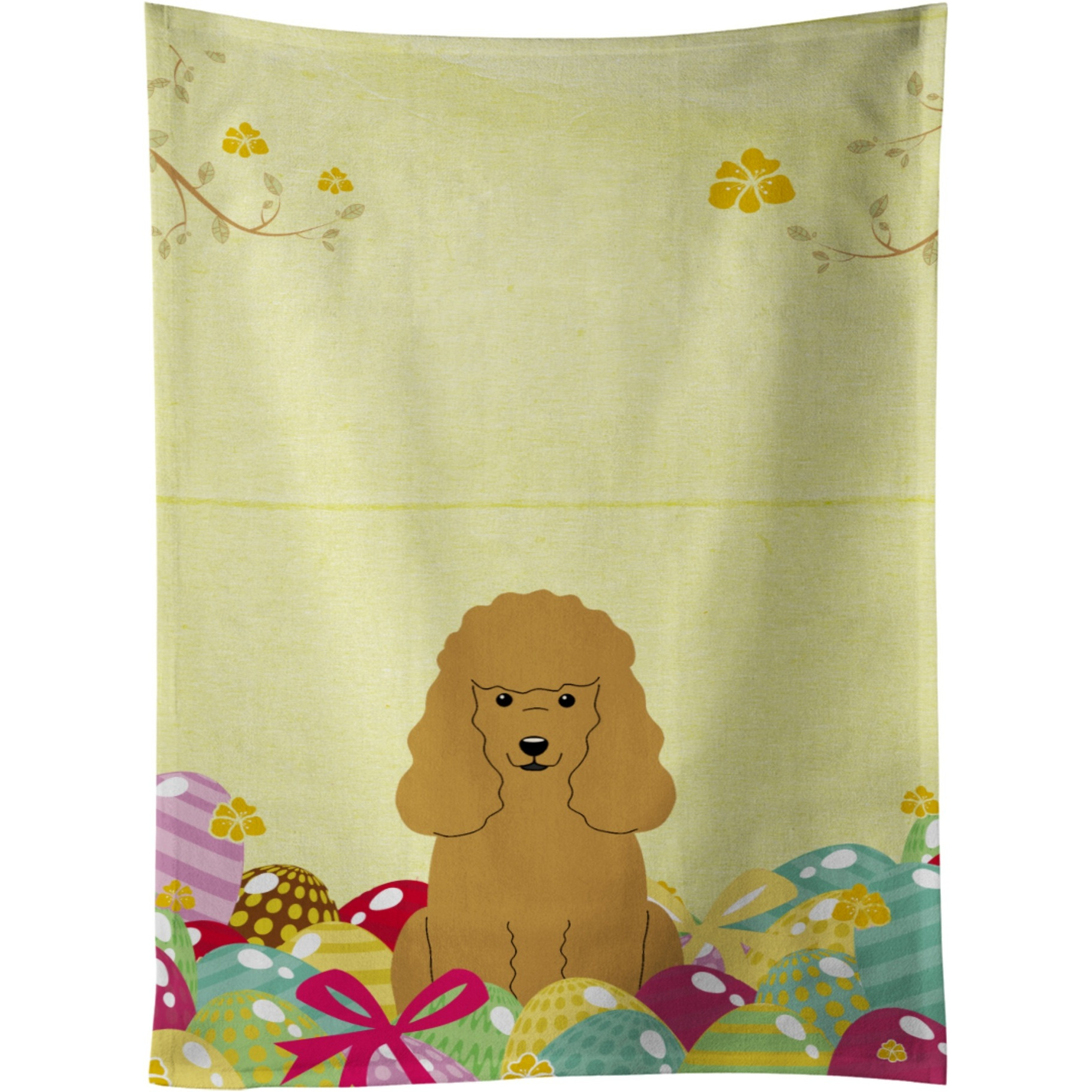 &quotCaroline's Treasures Easter Eggs Poodle Tan Kitchen Towel, Multicolor, 25"" x 15"""
