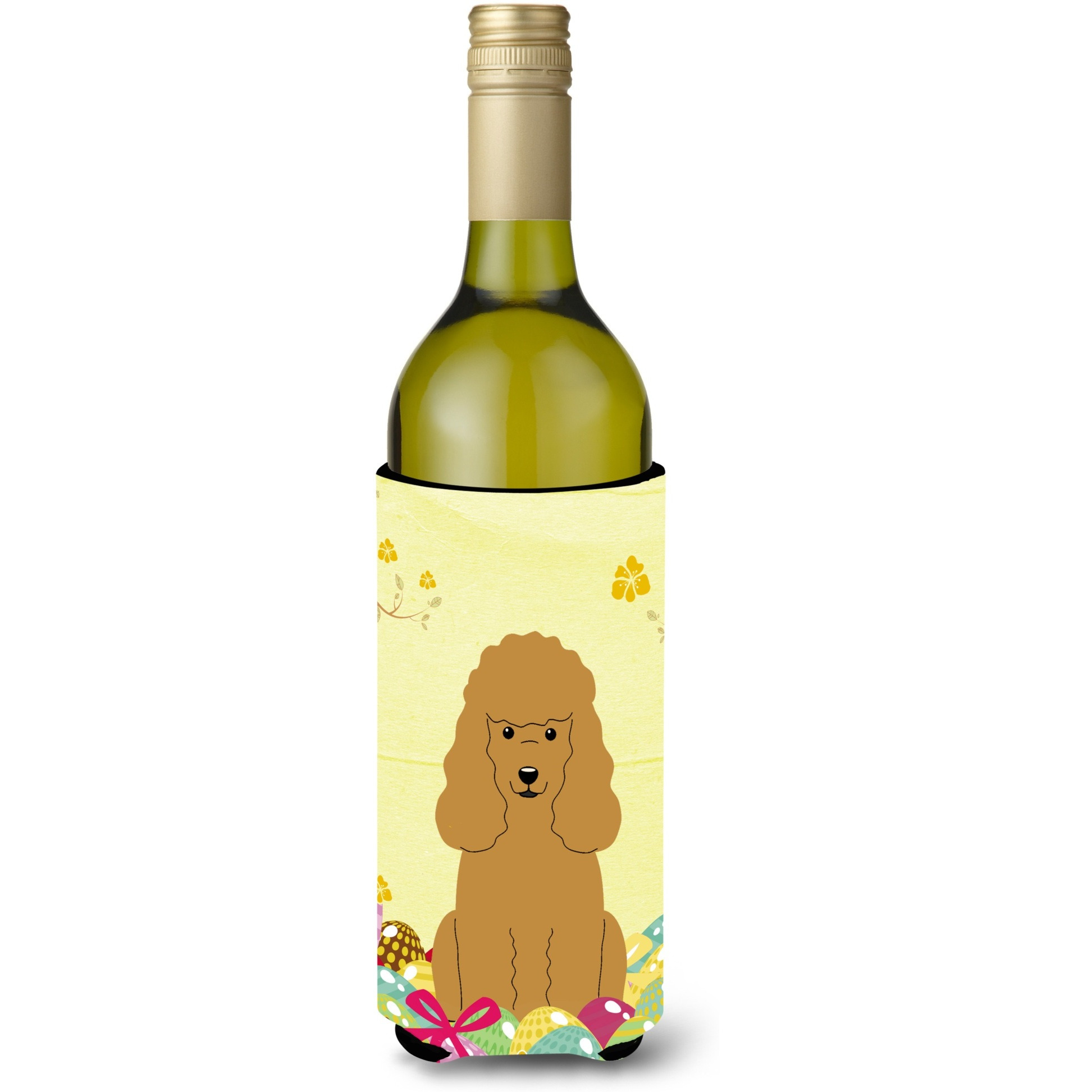 &quotCaroline's Treasures BB6069LITERK Easter Eggs Poodle Tan Wine Bottle Beverage Insulator Hugger, 750ml, Multicolor"