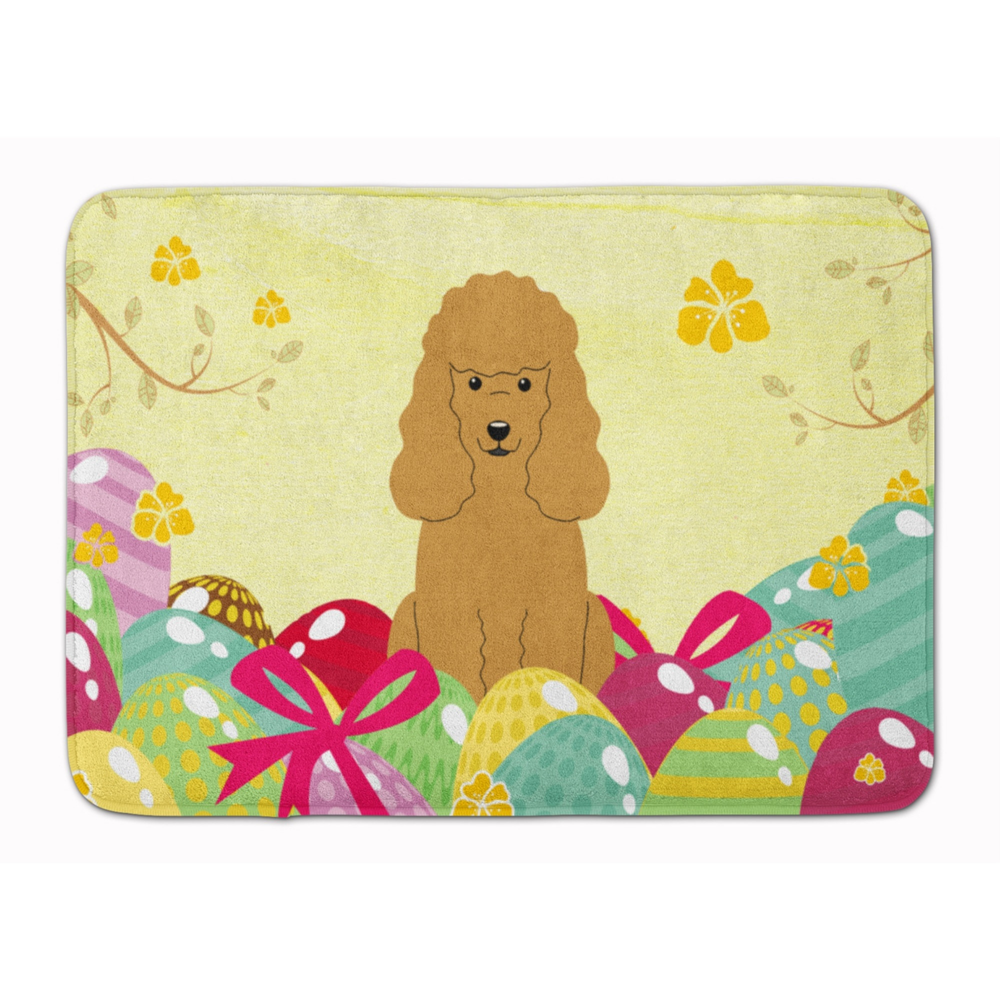 &quotCaroline's Treasures Easter Eggs Poodle Tan Machine Washable Memory Foam Mat doormats, Multicolor"