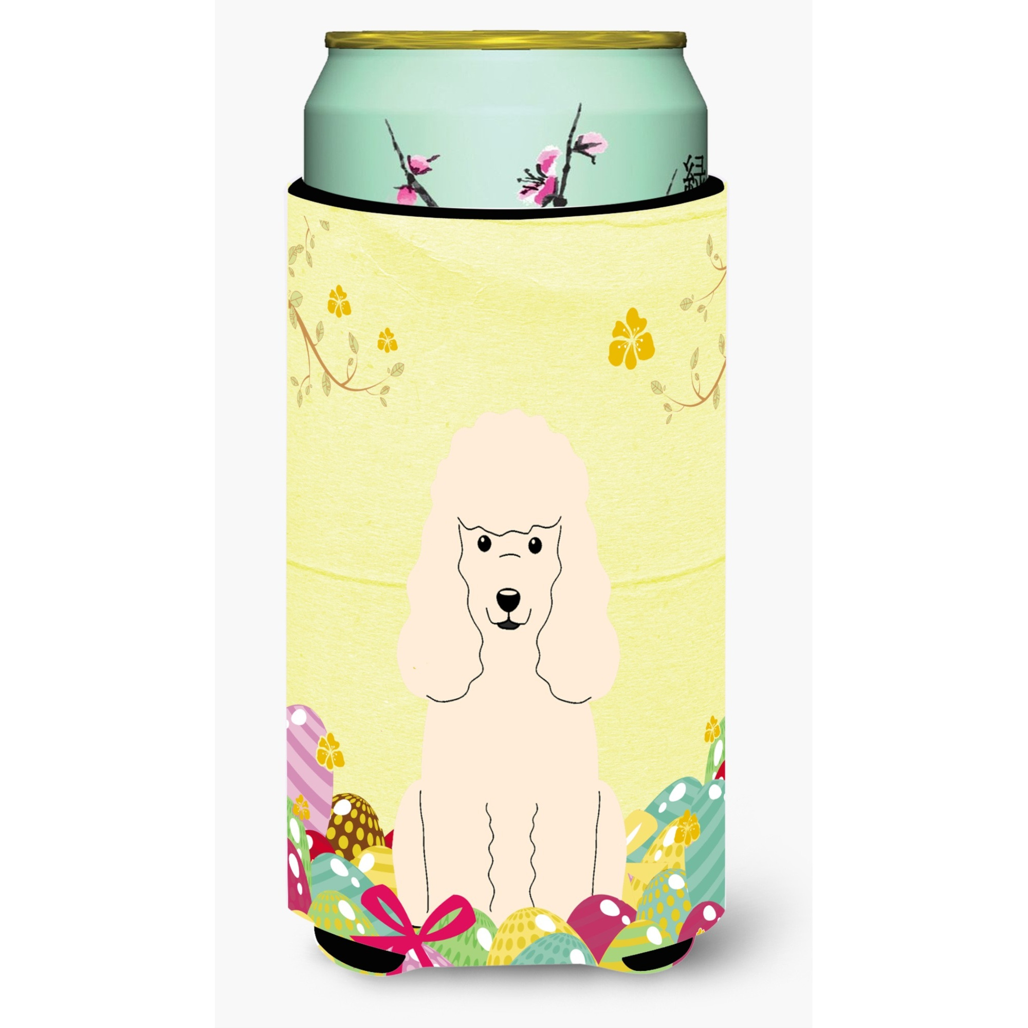 &quotCaroline's Treasures Easter Eggs Poodle White Tall Boy Beverage Insulator Hugger, Multicolor"