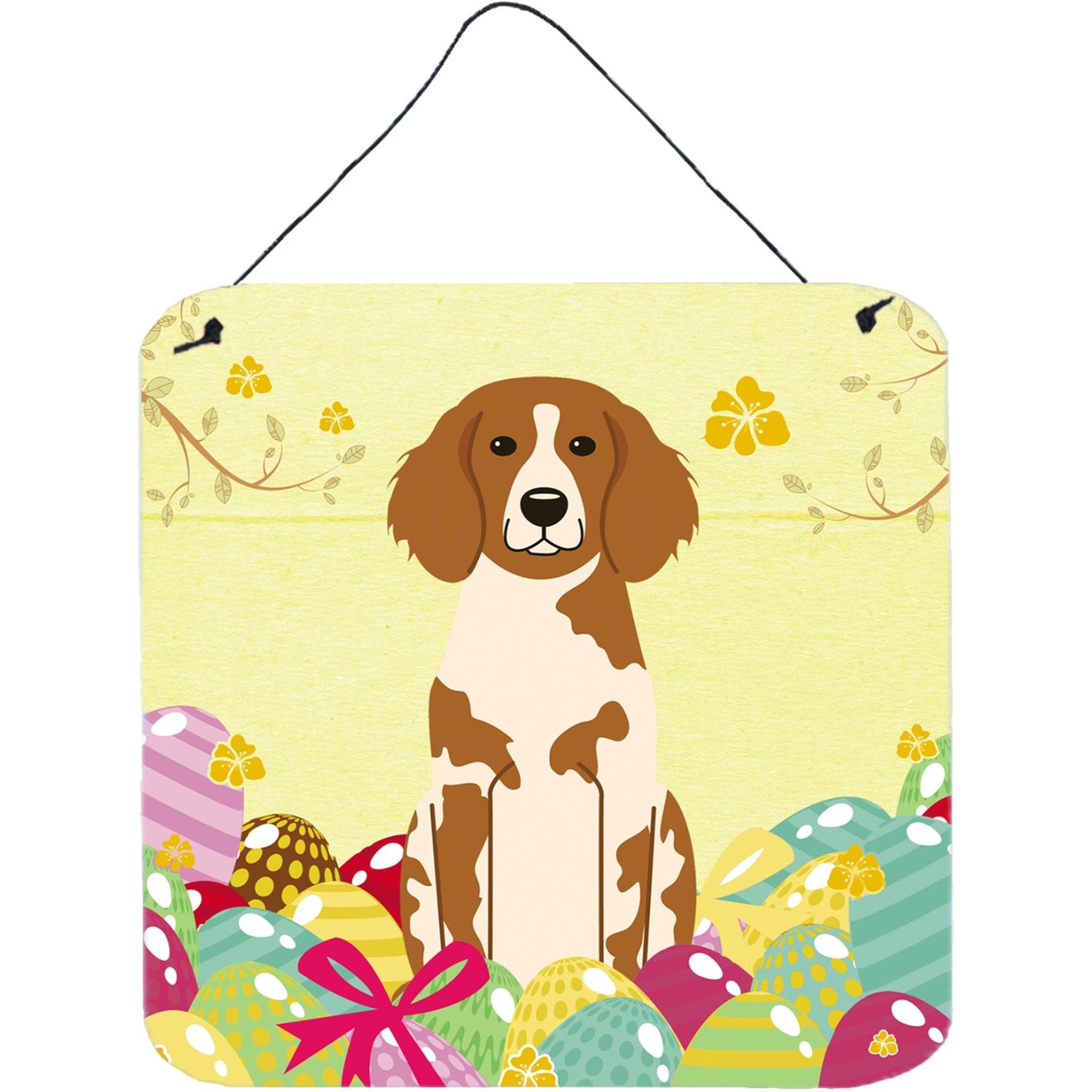 &quotCaroline's Treasures Easter Eggs Brittany Spaniel Metal Print, 6 x 6, Multicolor"