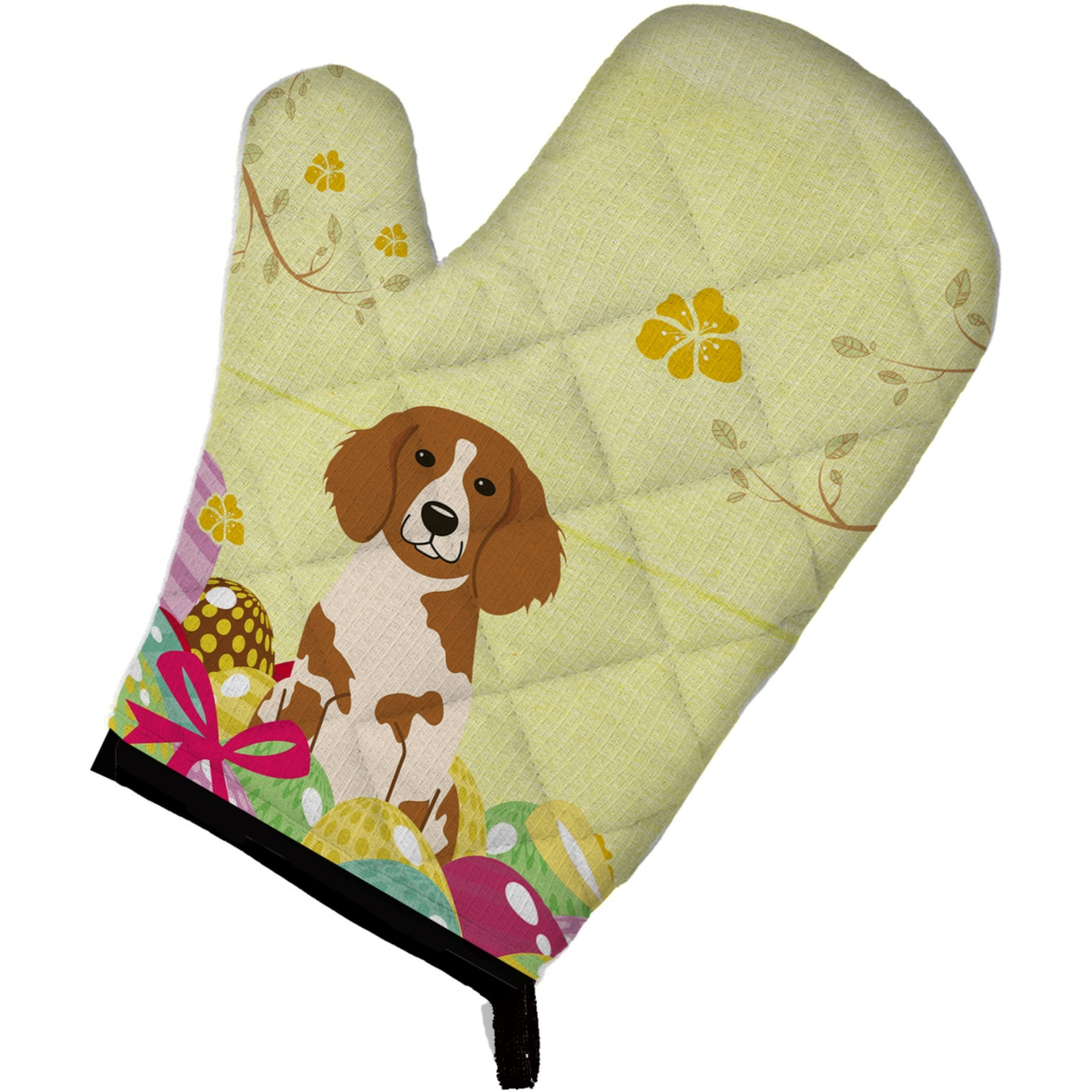 &quotCaroline's Treasures Easter Eggs Brittany Spaniel Oven Mitt, Multicolor, 12"" x 8.5"""