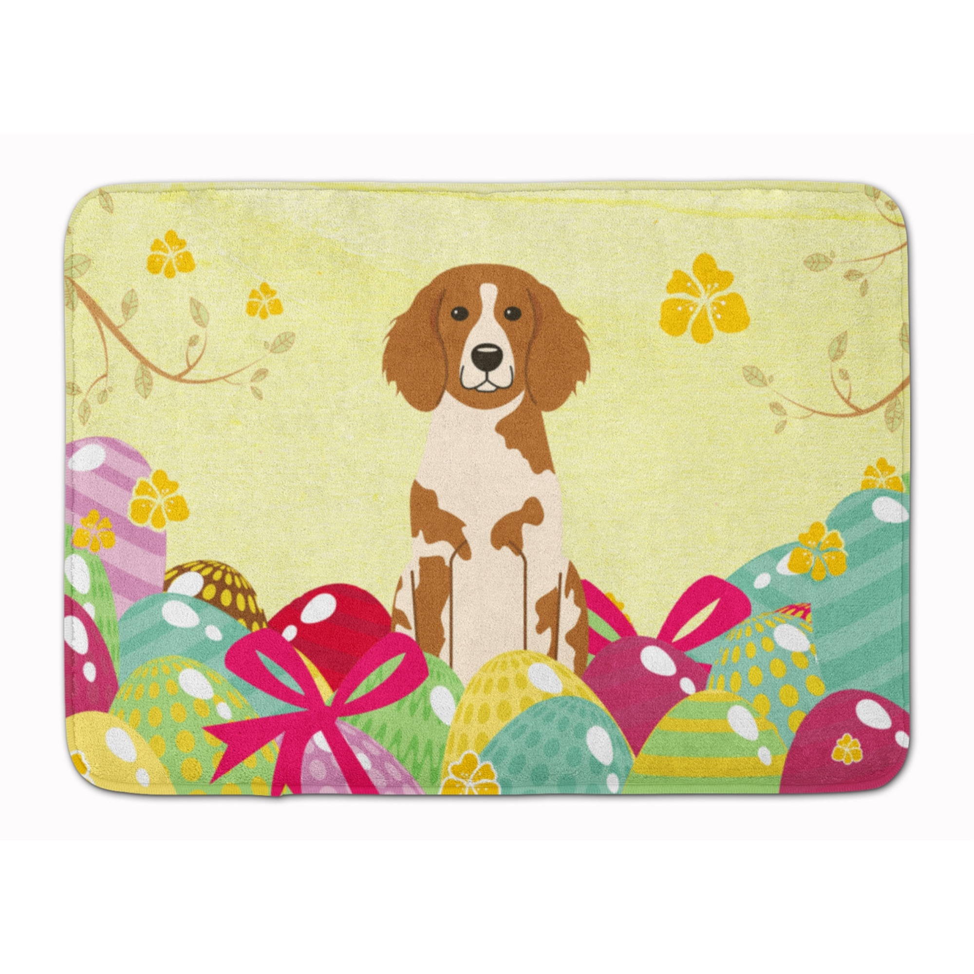 &quotCaroline's Treasures Easter Eggs Brittany Spaniel Machine Washable Memory Foam Mat doormats, Multicolor"