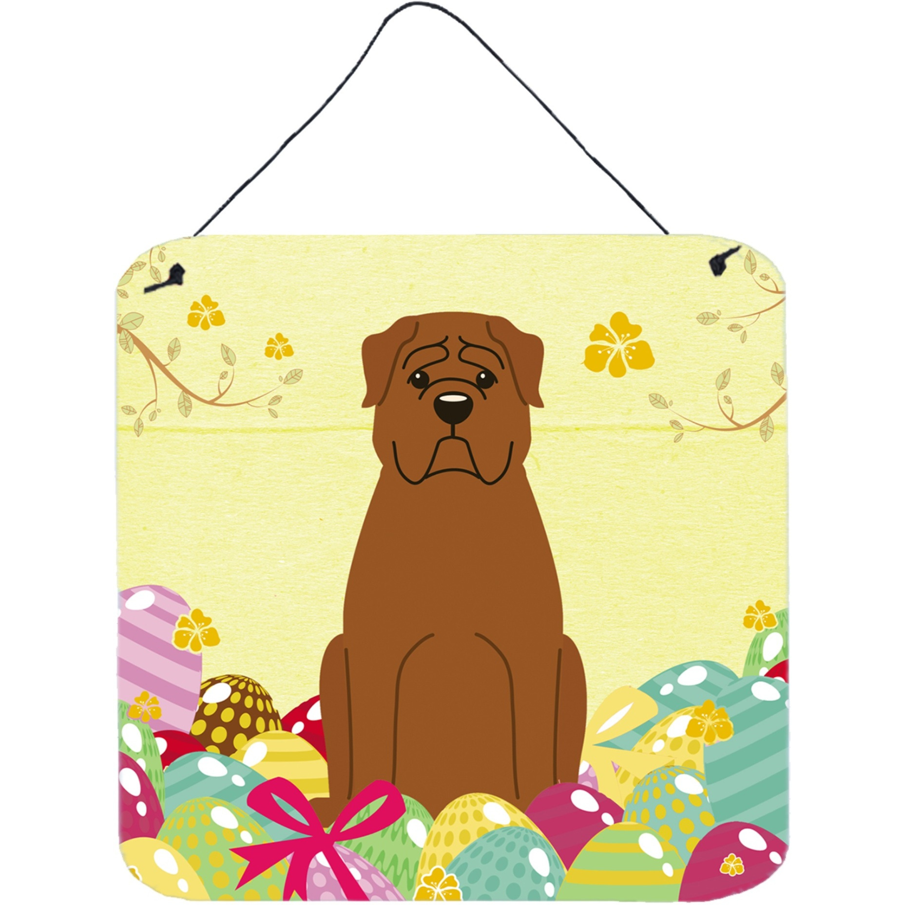 &quotCaroline's Treasures Easter Eggs Dogue de Bourdeaux Metal Print, 6 x 6, Multicolor"