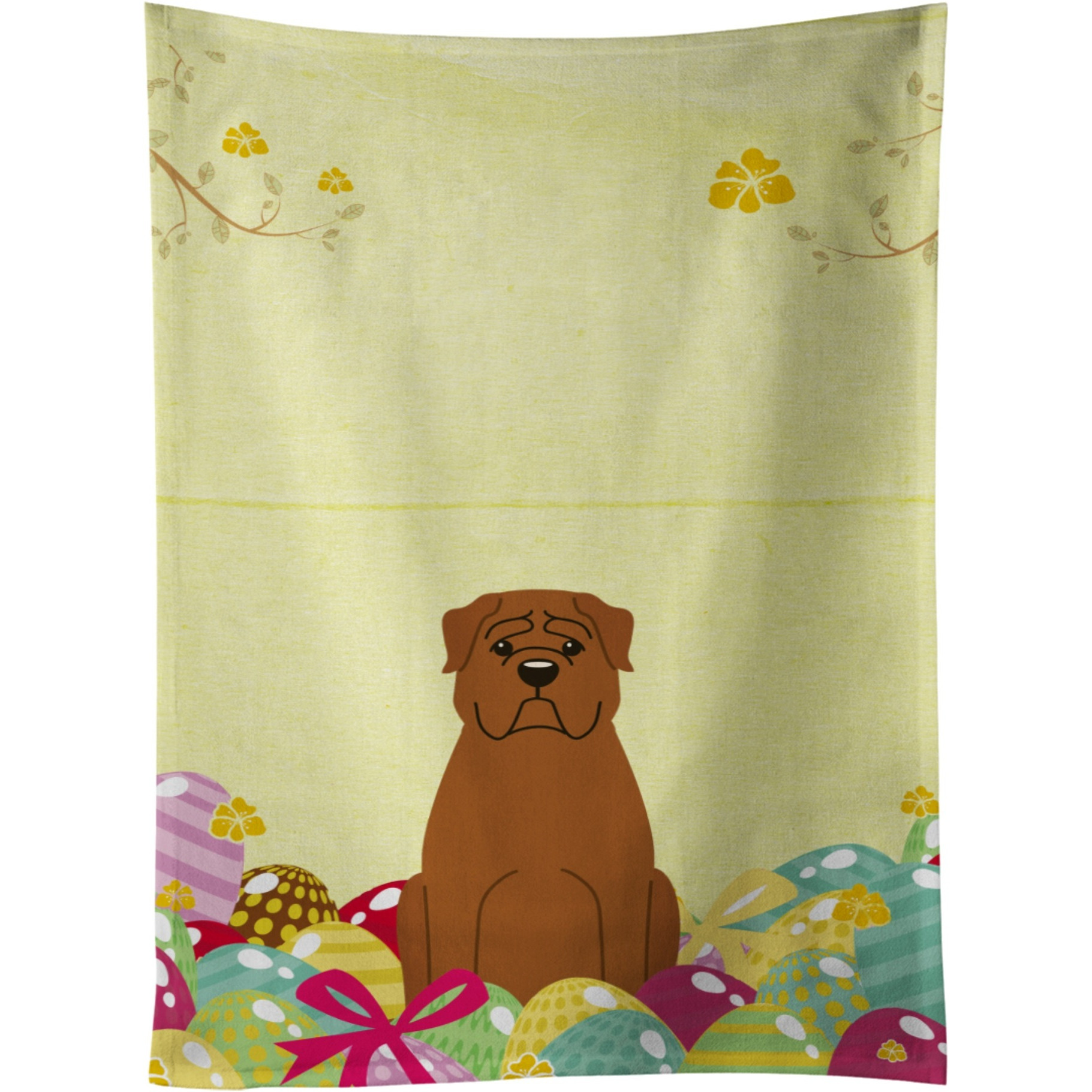 &quotCaroline's Treasures Easter Eggs Dogue de Bourdeaux Kitchen Towel, Multicolor, 25"" x 15"""