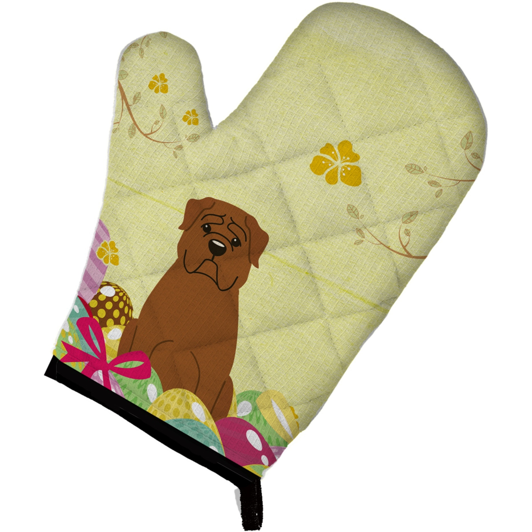 &quotCaroline's Treasures Easter Eggs Dogue de Bourdeaux Oven Mitt, Multicolor, 12"" x 8.5"""