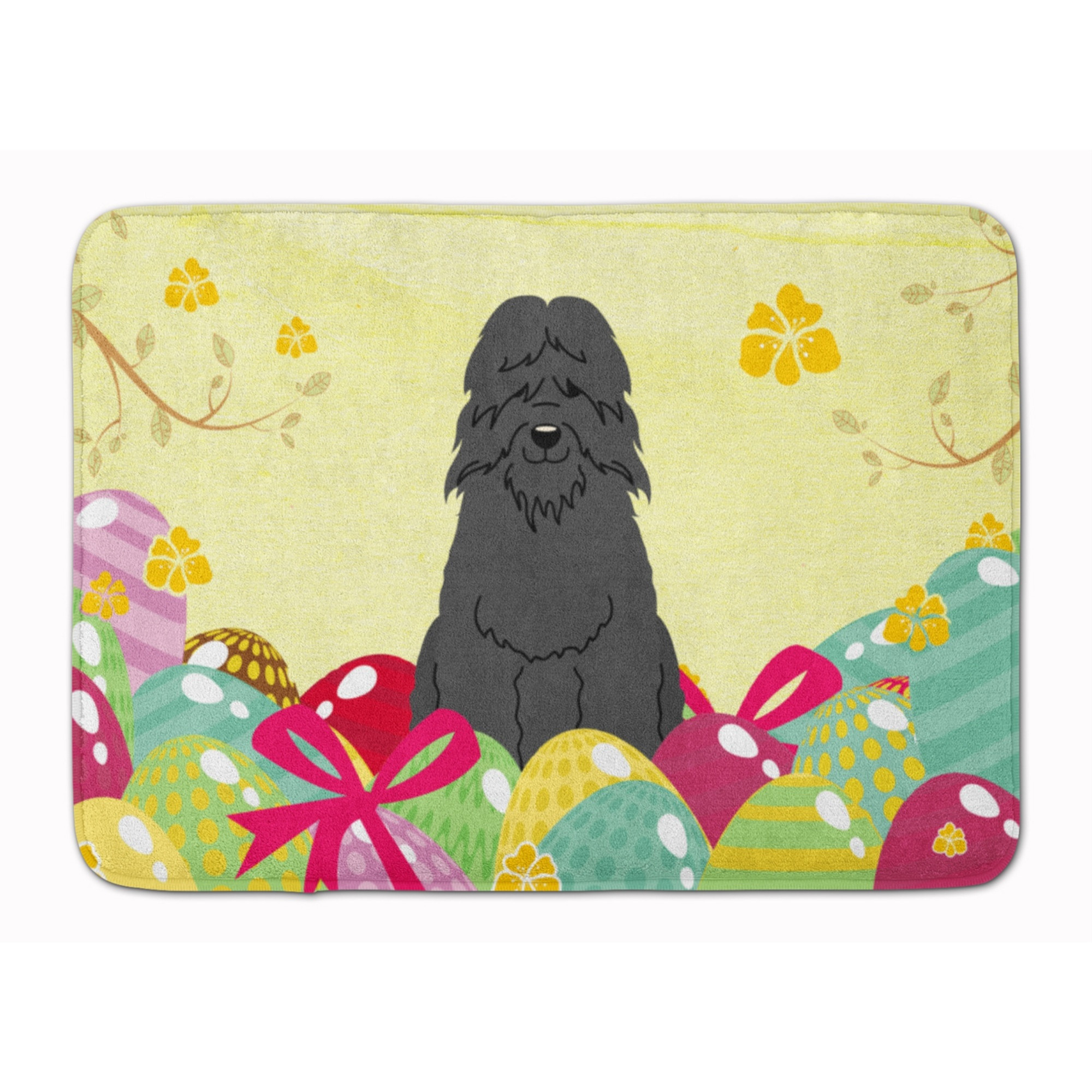 &quotCaroline's Treasures Easter Eggs Bouvier des Flandres Machine Washable Memory Foam Mat doormats, Multicolor"