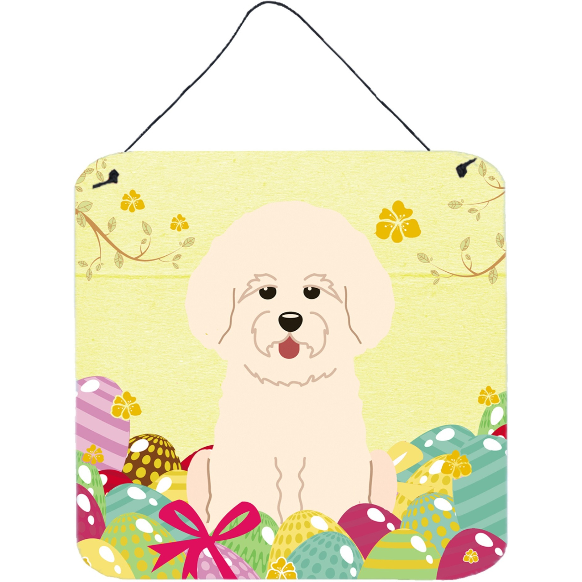 &quotCaroline's Treasures Easter Eggs Bichon Frise Metal Print, 6 x 6, Multicolor"