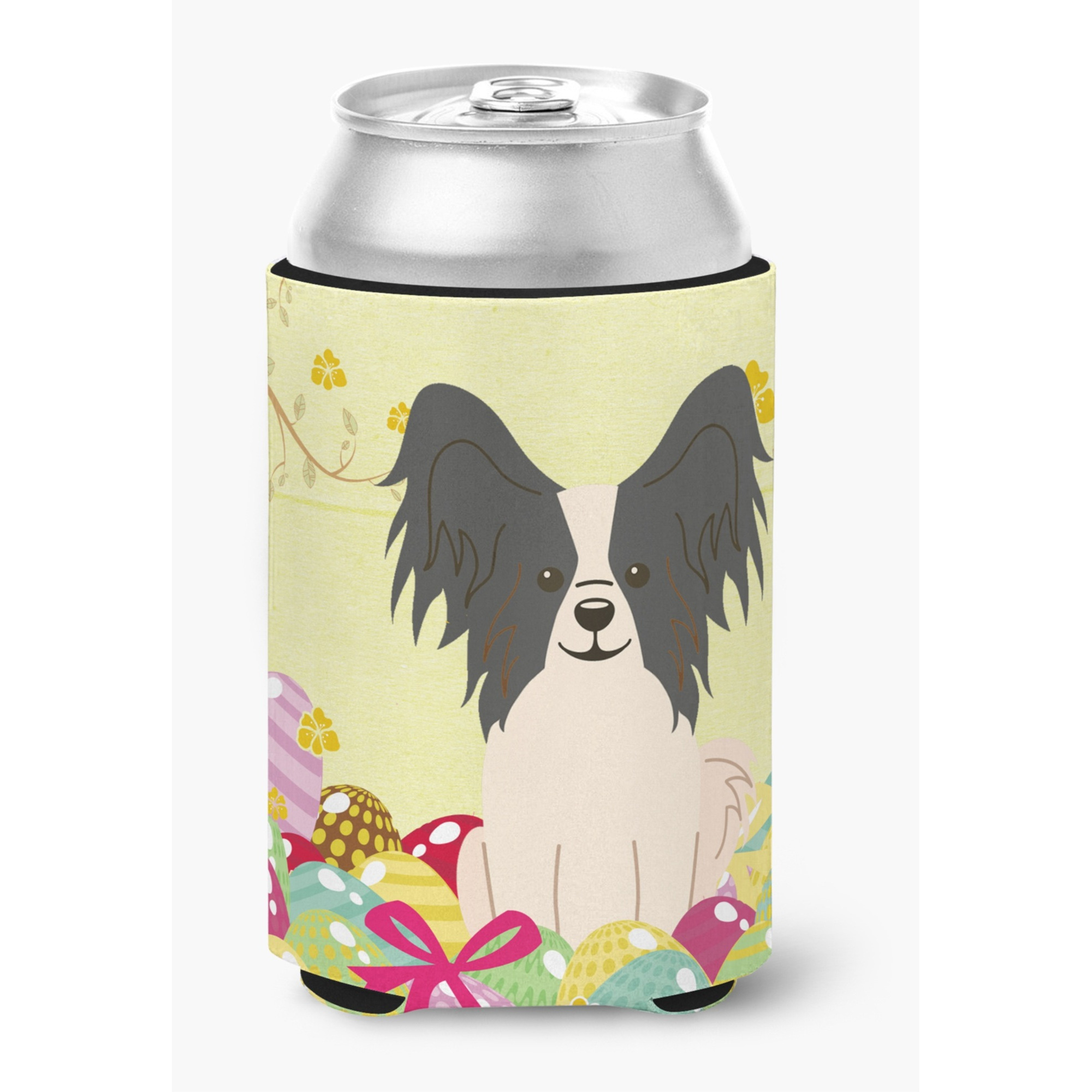 &quotCaroline's Treasures Easter Eggs Papillon black White Can or Bottle Hugger, Can Hugger, Multicolor"