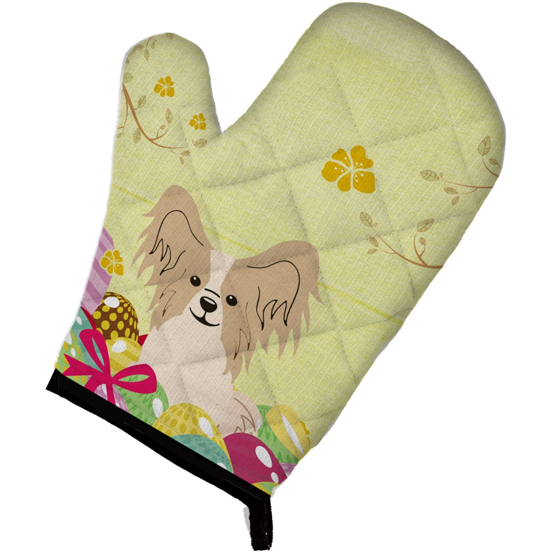 &quotCaroline's Treasures Easter Eggs Papillon Sable White Oven Mitt, Multicolor, 12"" x 8.5"""