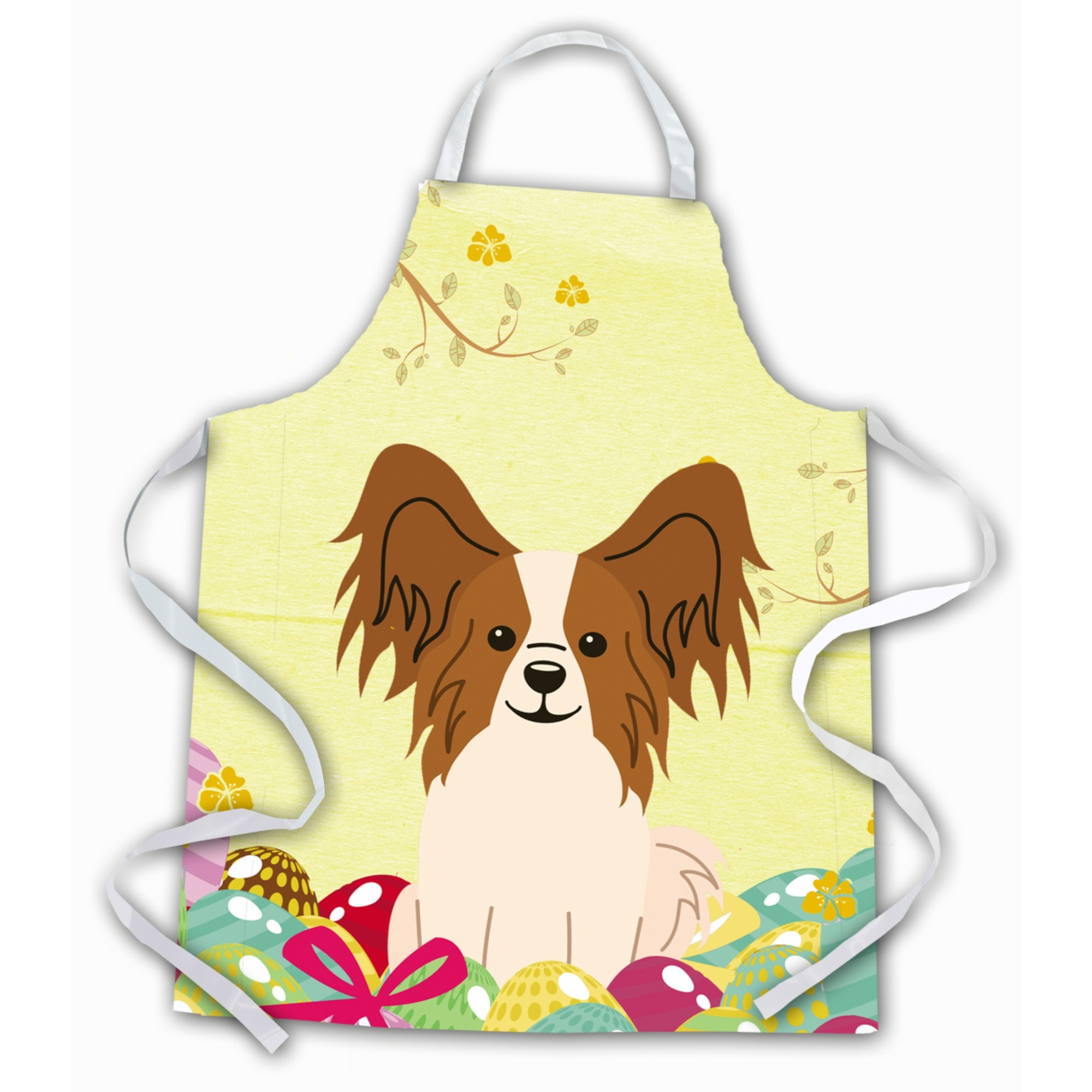 &quotCaroline's Treasures Easter Eggs Papillon Red White Apron, Large, Multicolor"