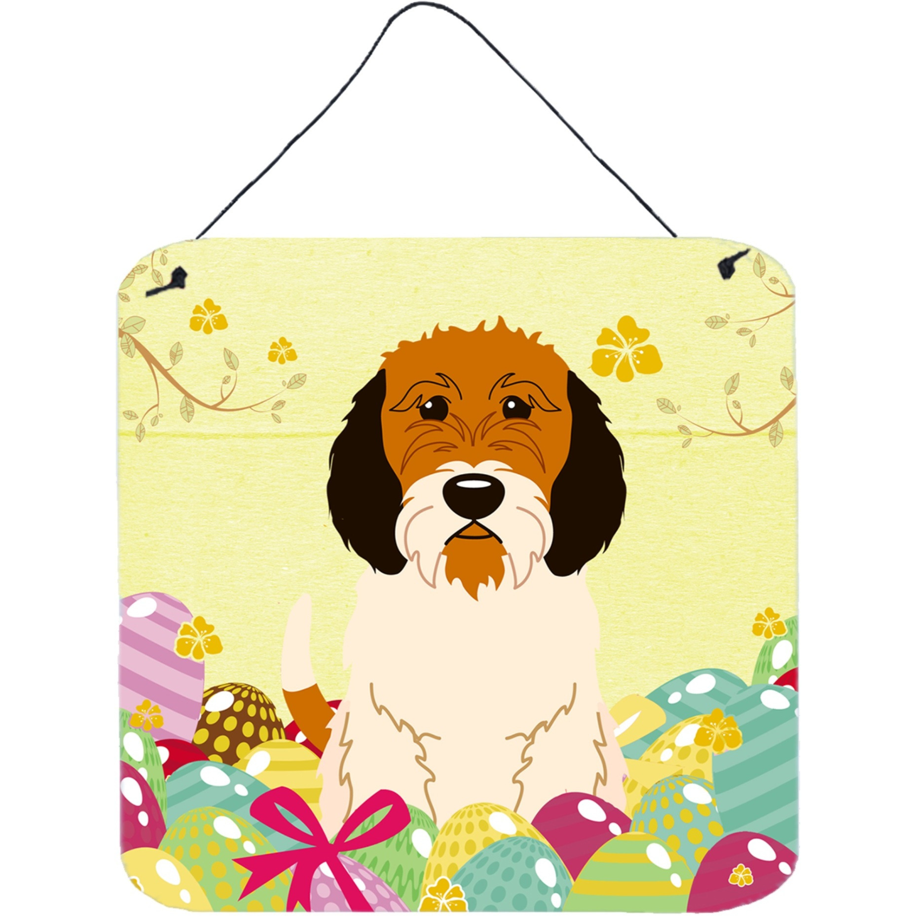 &quotCaroline's Treasures Eggs Easter Petit Basset Griffon Veenden Metal Print, 6 x 6, Multicolor"