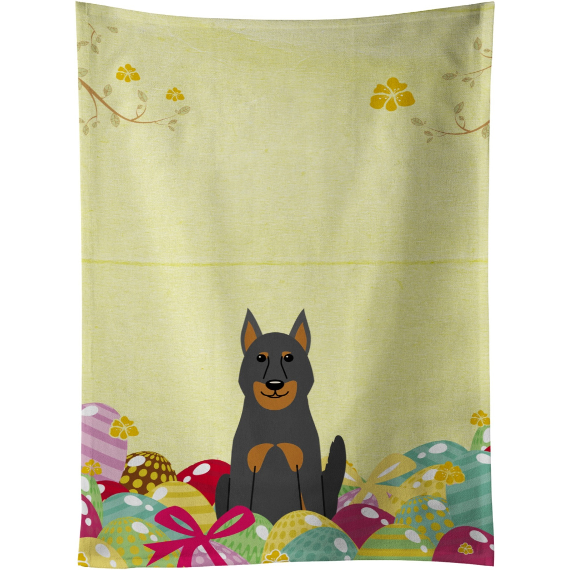 &quotCaroline's Treasures Easter Eggs Beauce Shepherd Dog Kitchen Towel, Multicolor, 25"" x 15"""