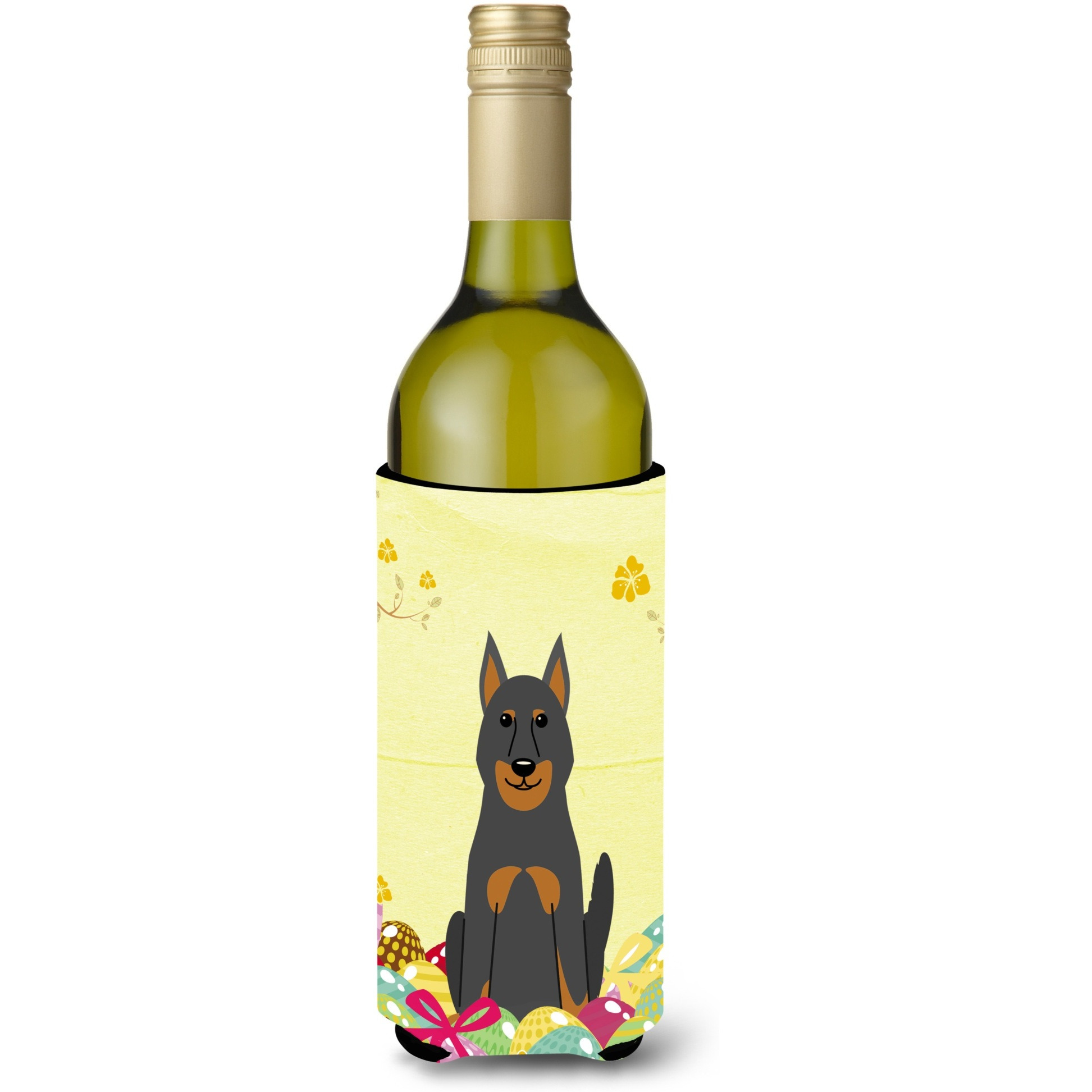 &quotCaroline's Treasures BB6080LITERK Easter Eggs Beauce Shepherd Dog Wine Bottle Beverage Insulator Hugger, 750ml, Multicolor"