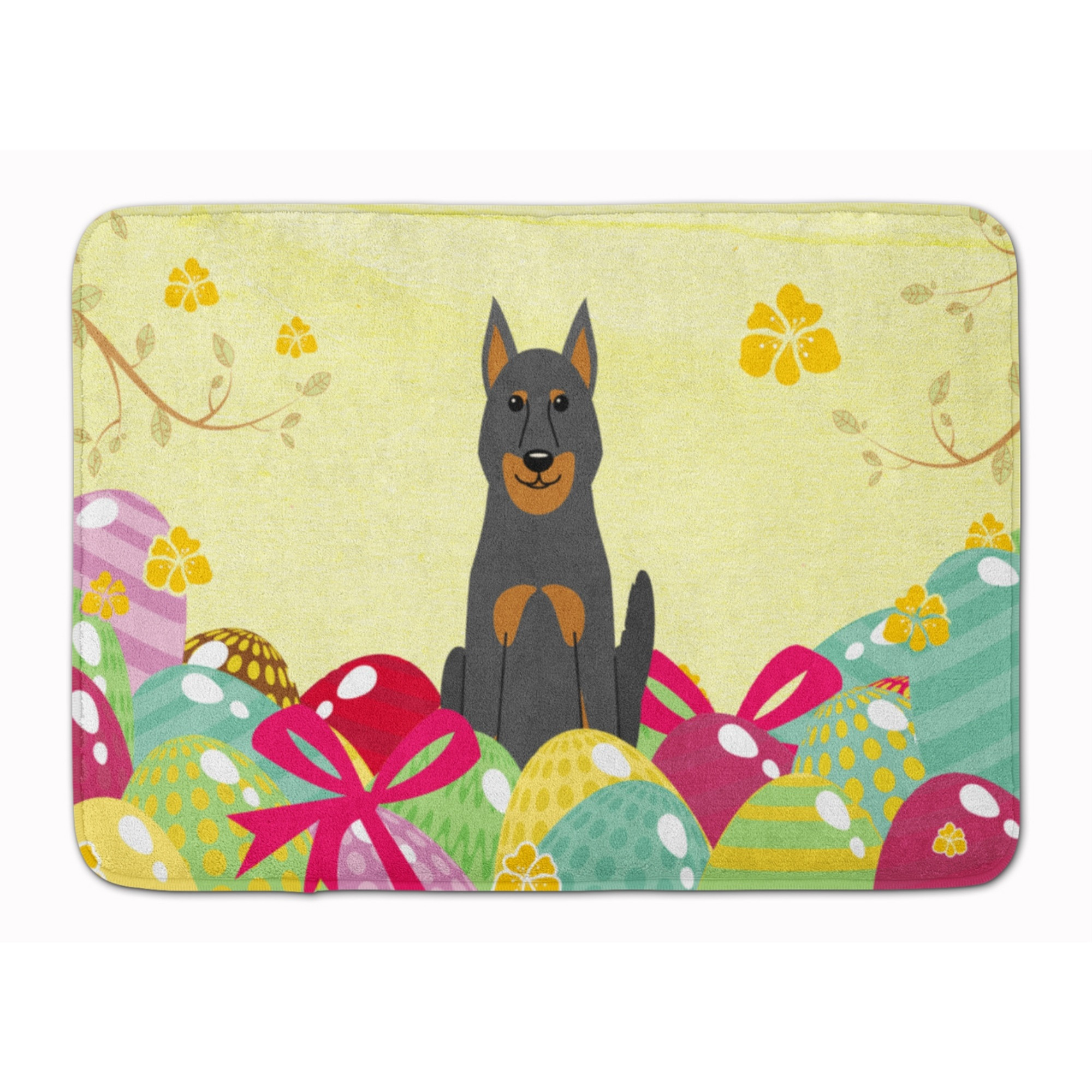 &quotCaroline's Treasures Easter Eggs Beauce Shepherd Dog Machine Washable Memory Foam Mat doormats, Multicolor"