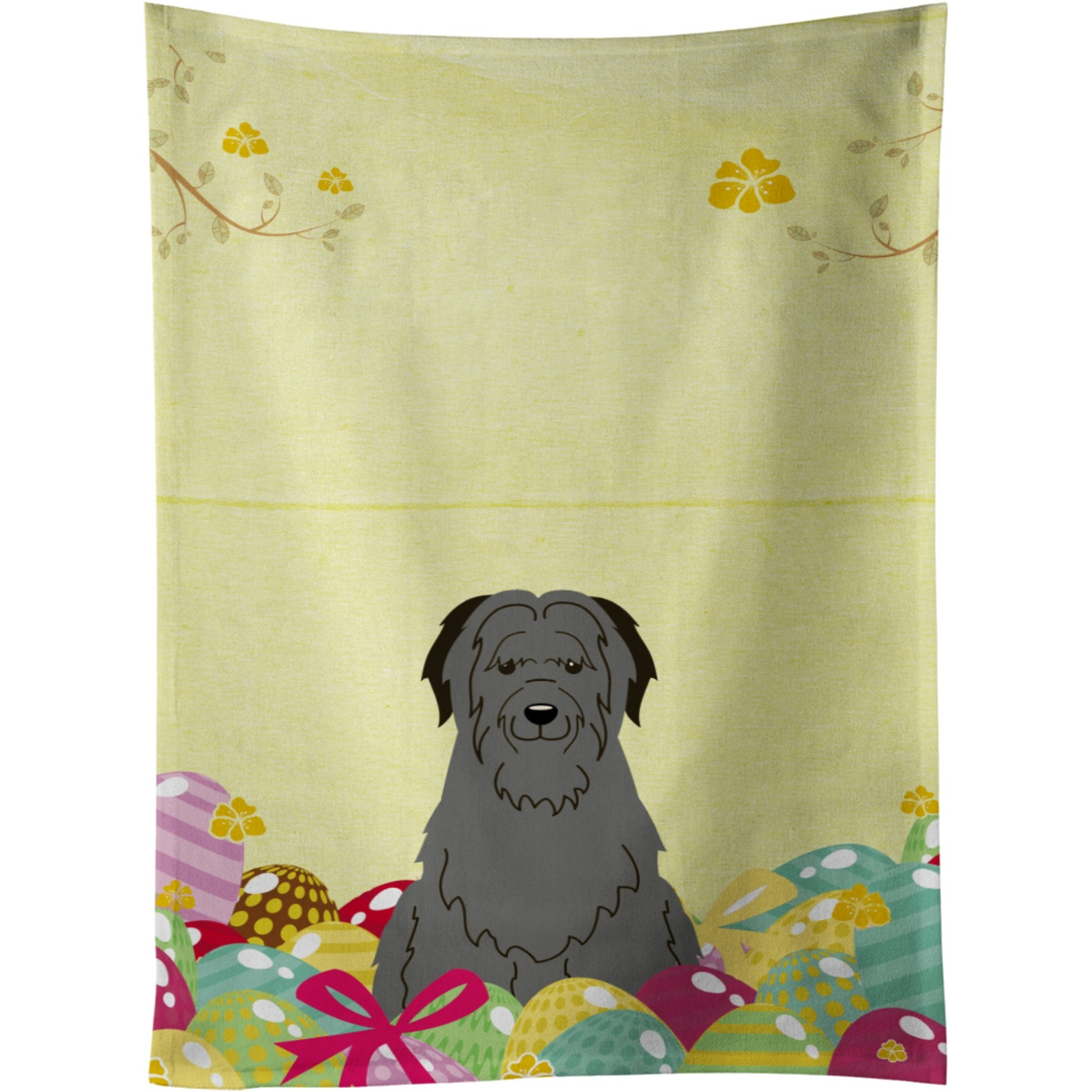 &quotCaroline's Treasures Easter Eggs Briard Black Kitchen Towel, Multicolor, 25"" x 15"""