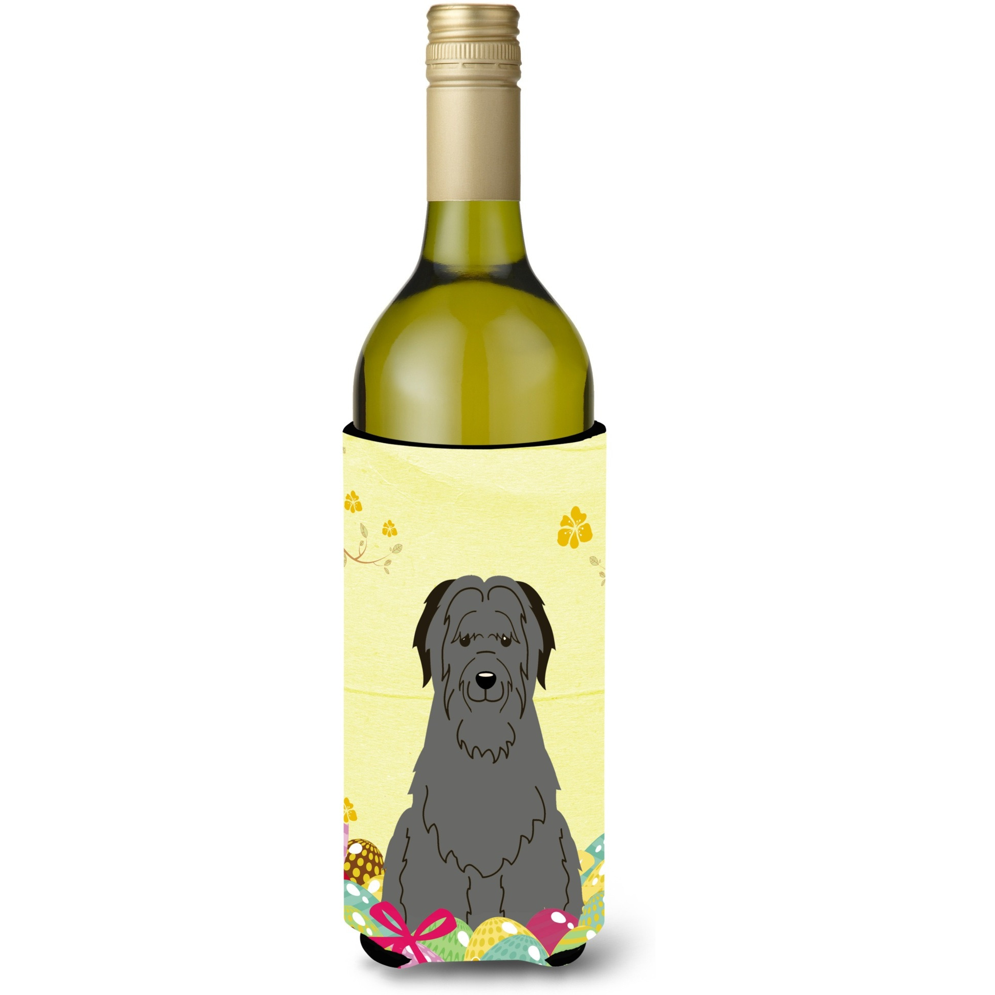 &quotCaroline's Treasures BB6081LITERK Easter Eggs Briard Black Wine Bottle Beverage Insulator Hugger, 750ml, Multicolor"