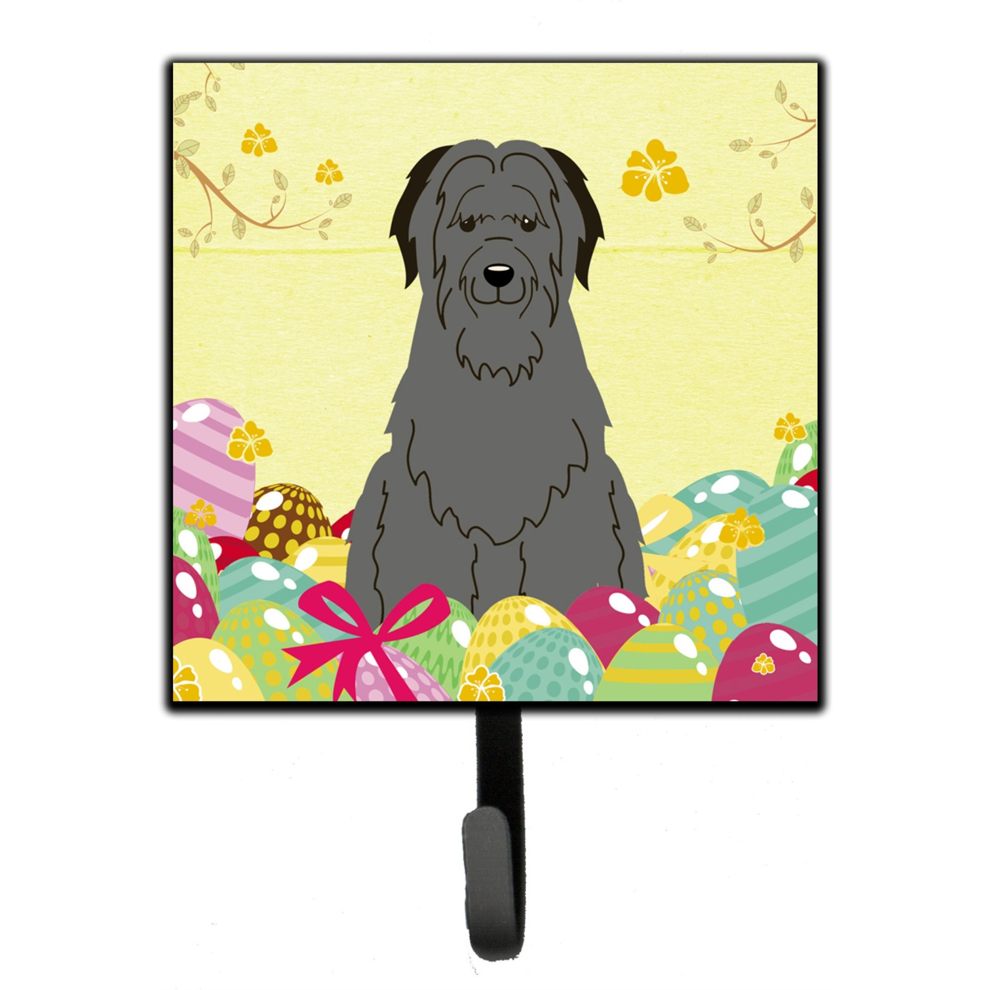 &quotCaroline's Treasures Easter Eggs Briard Black Wall Hook, Small, Multicolor"
