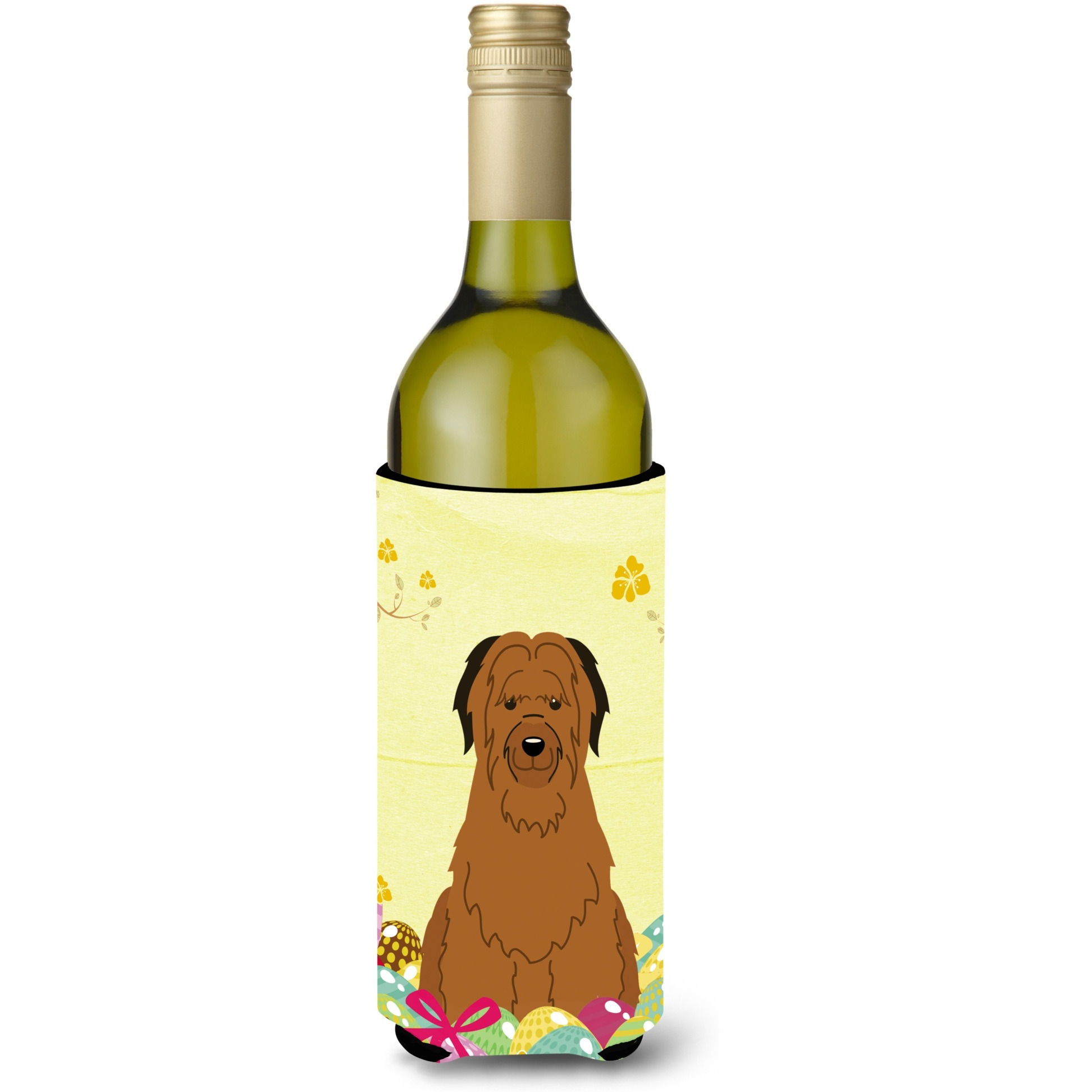 &quotCaroline's Treasures BB6082LITERK Easter Eggs Briard Brown Wine Bottle Beverage Insulator Hugger, 750ml, Multicolor"