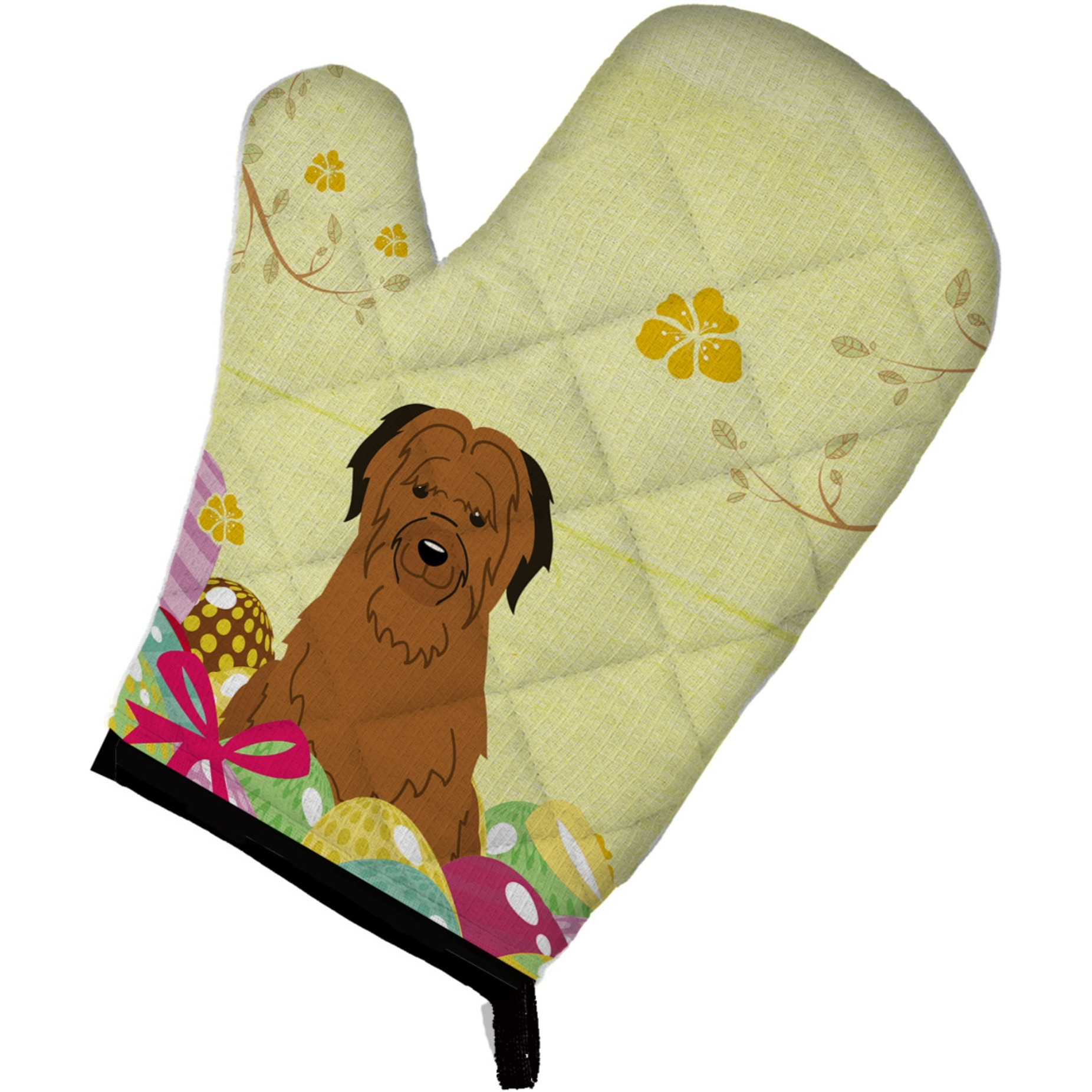 &quotCaroline's Treasures Easter Eggs Briard Brown Oven Mitt, Multicolor, 12"" x 8.5"""