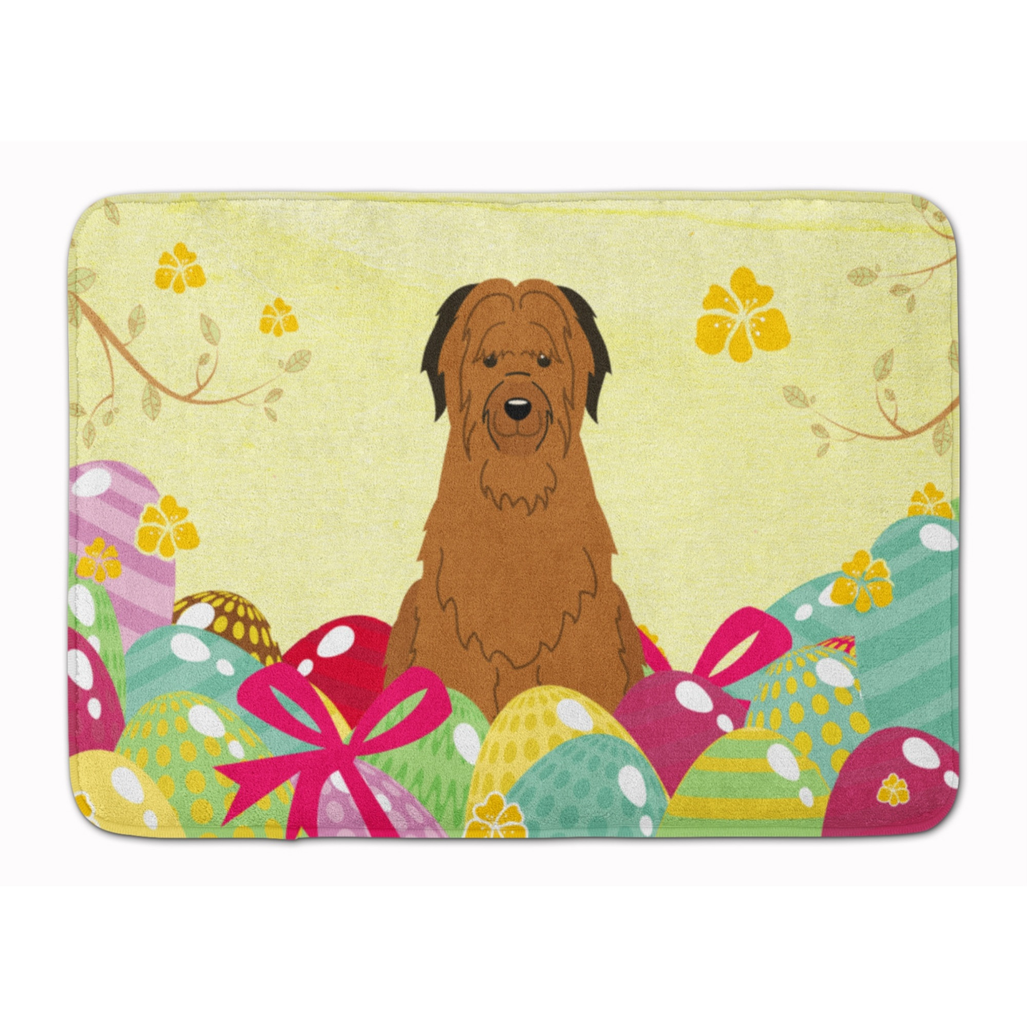 &quotCaroline's Treasures Easter Eggs Briard Brown Machine Washable Memory Foam Mat doormats, Multicolor"