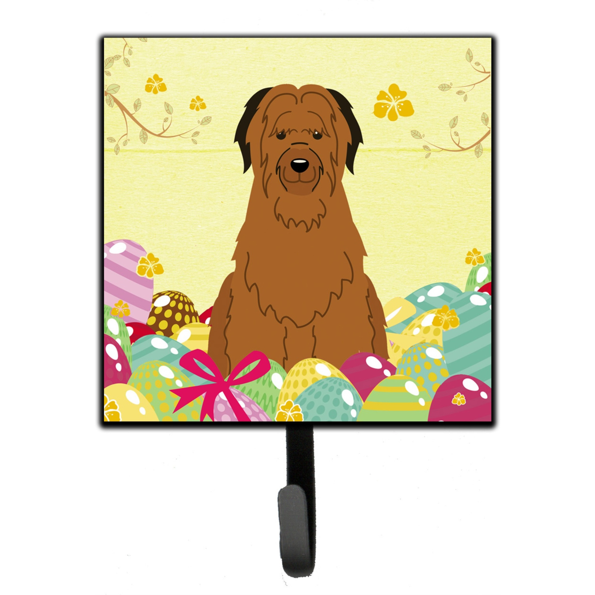 &quotCaroline's Treasures Easter Eggs Briard Brown Wall Hook, Small, Multicolor"