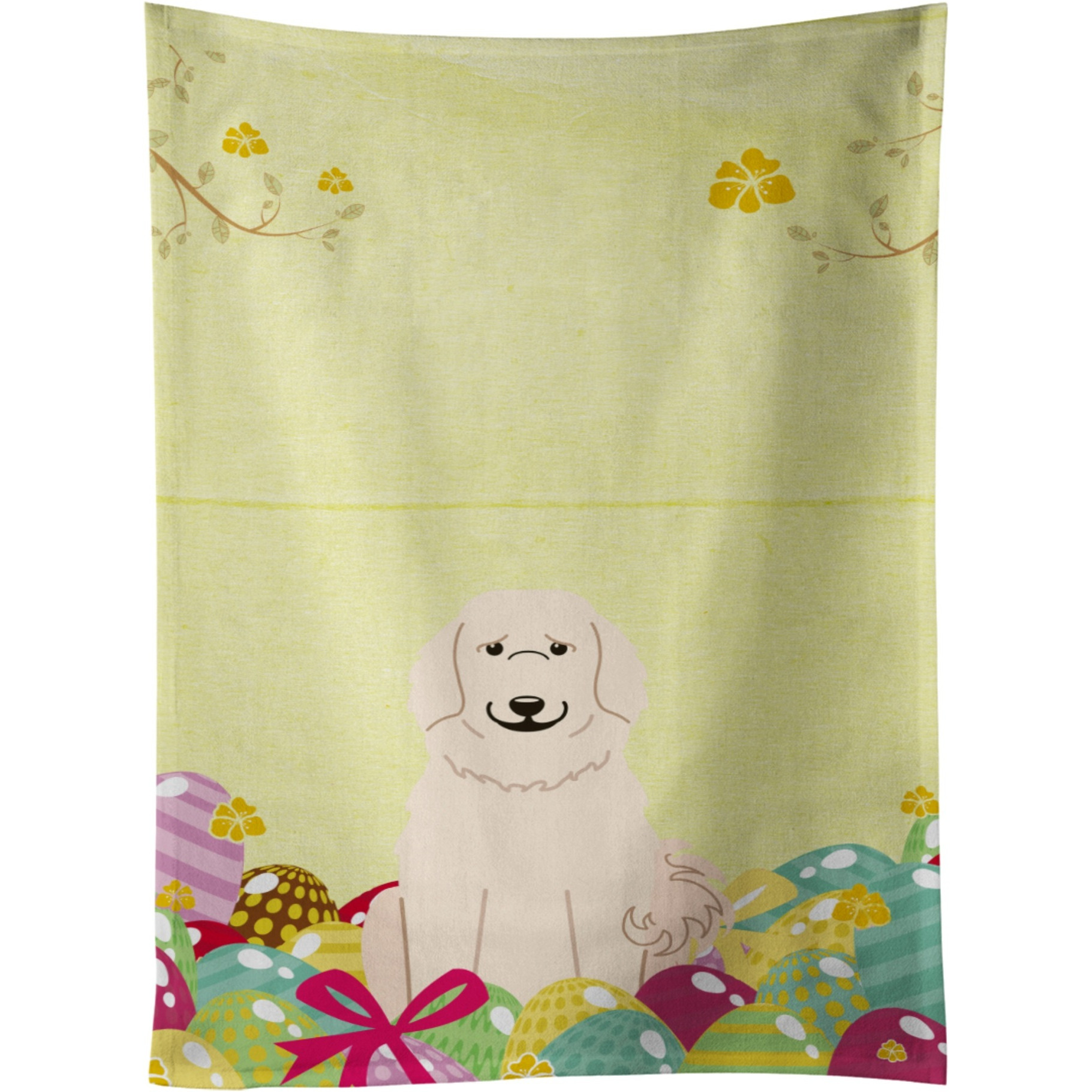 &quotCaroline's Treasures Easter Eggs Great Pyrenees Kitchen Towel, Multicolor, 25"" x 15"""
