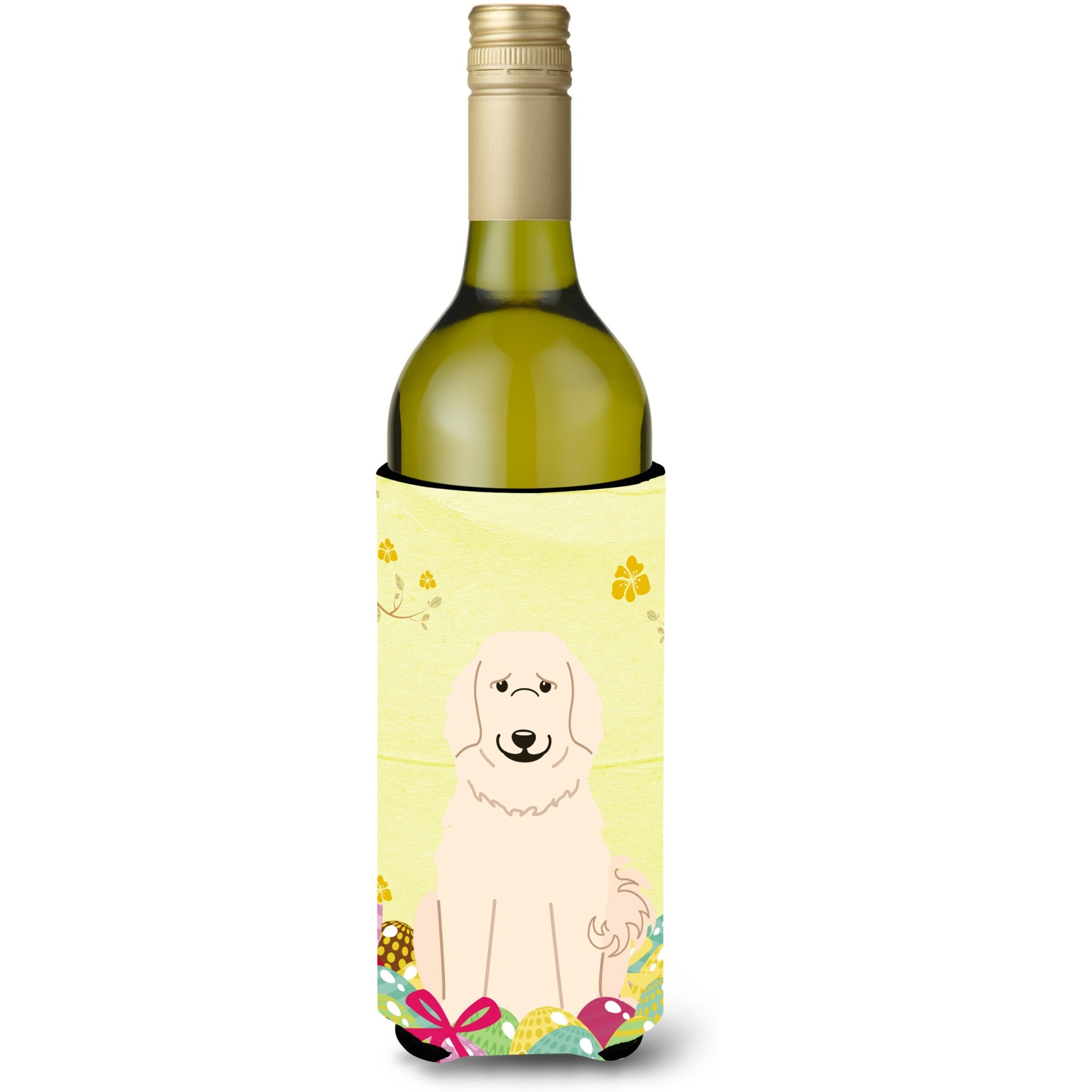&quotCaroline's Treasures BB6083LITERK Easter Eggs Great Pyrenees Wine Bottle Beverage Insulator Hugger, 750ml, Multicolor"
