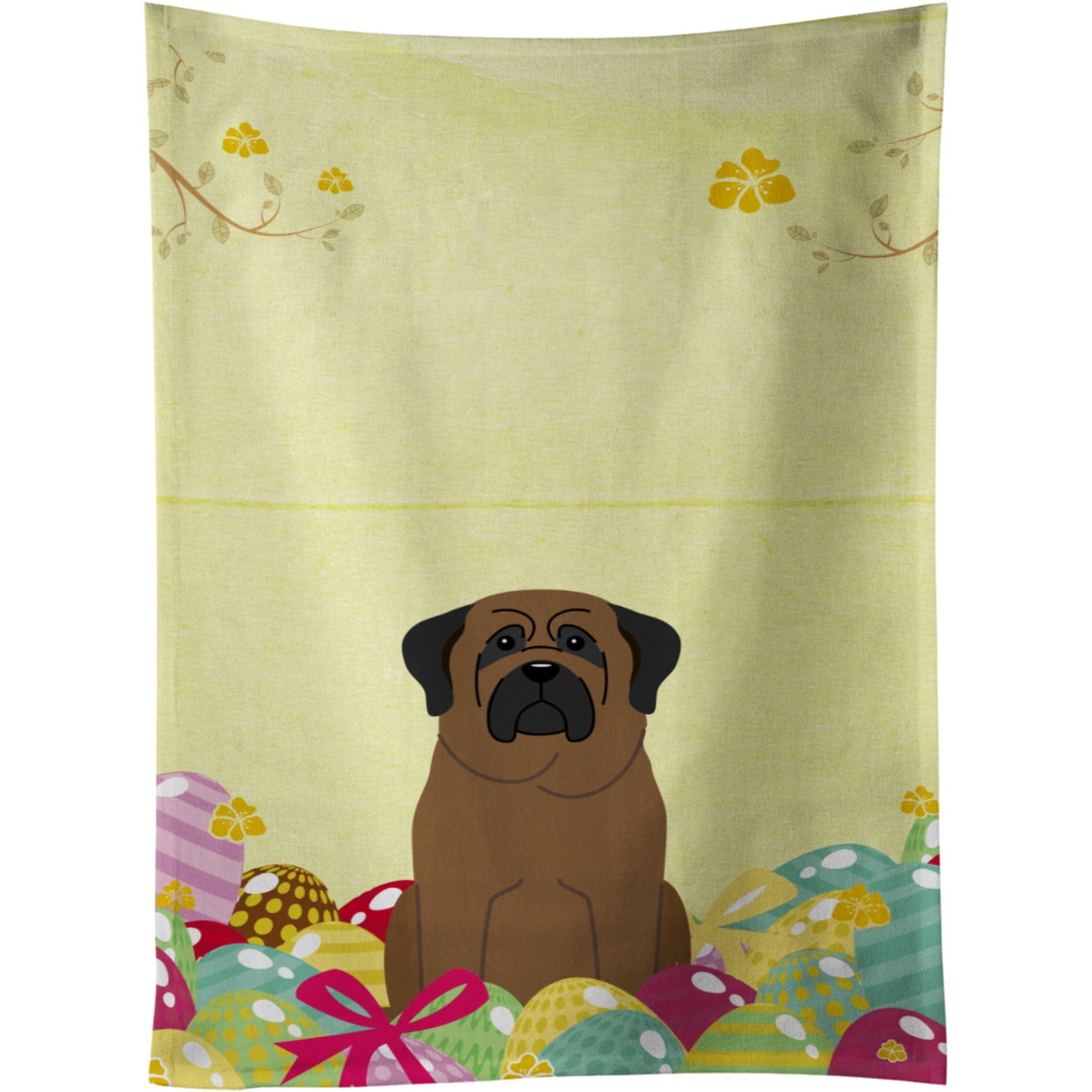 &quotCaroline's Treasures Easter Eggs Bullmastiff Kitchen Towel, Multicolor, 25"" x 15"""