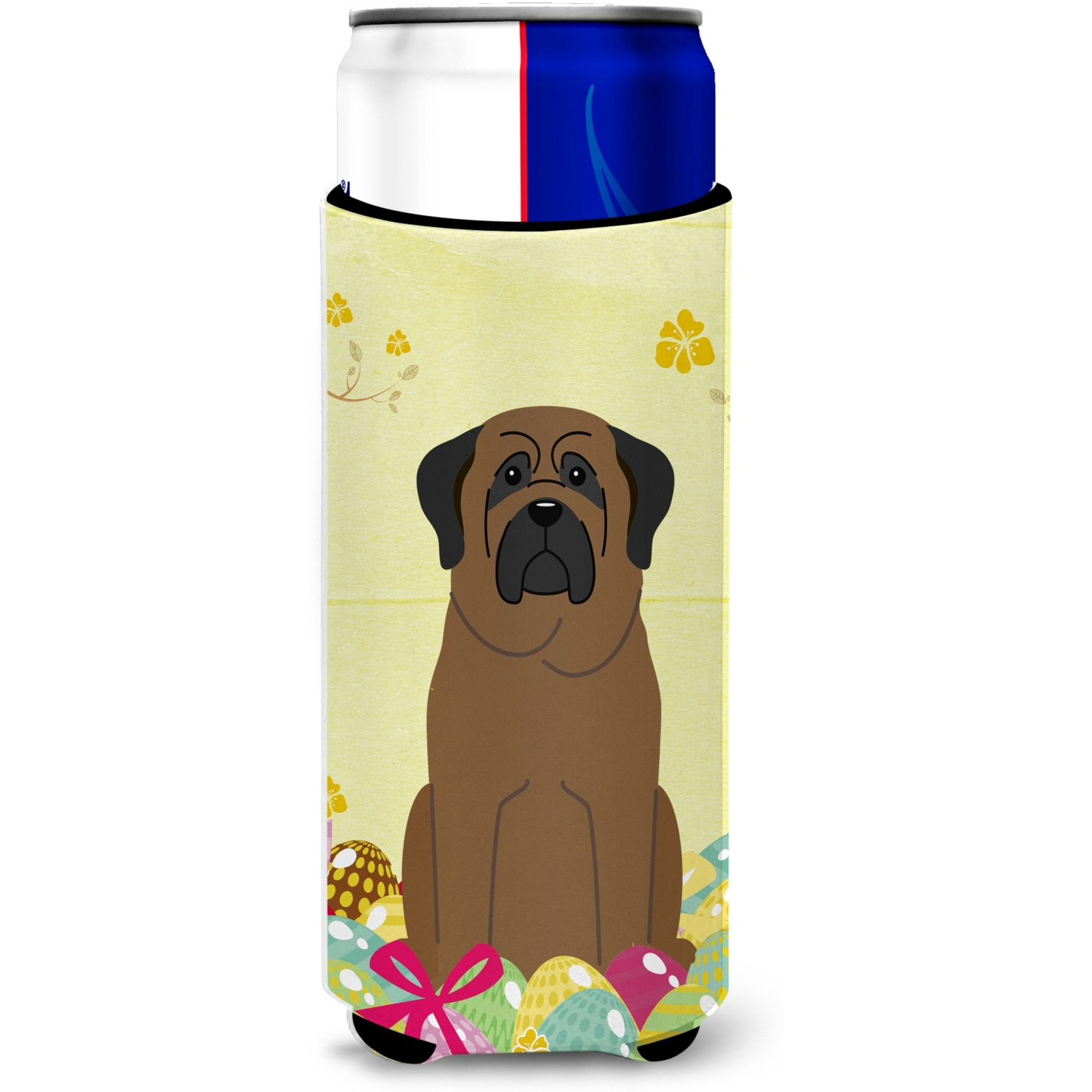 &quotCaroline's Treasures Easter Eggs Bullmastiff Michelob Ultra Hugger For Slim Cans, Slim Can, Multicolor"
