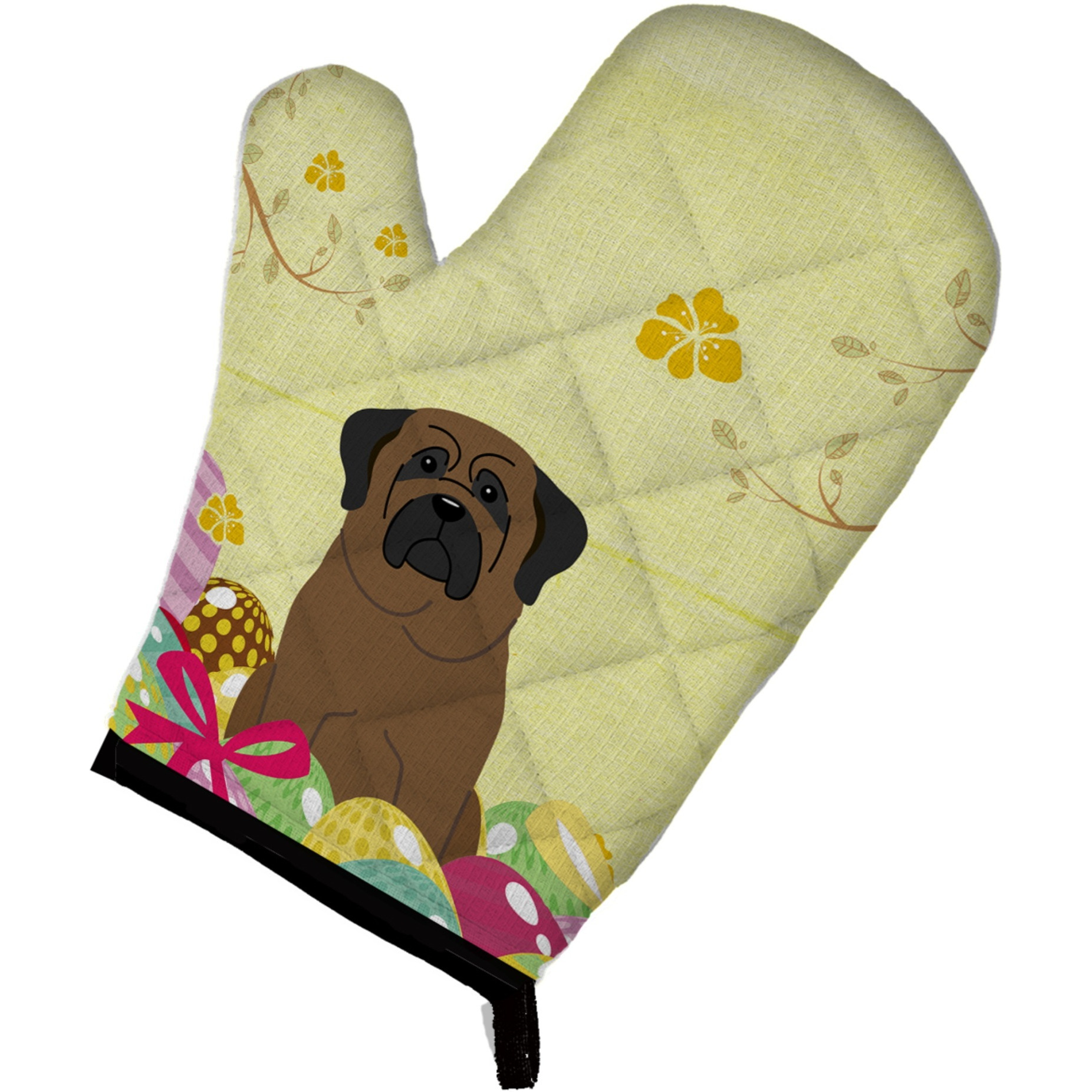 &quotCaroline's Treasures Easter Eggs Bullmastiff Oven Mitt, Multicolor, 12"" x 8.5"""